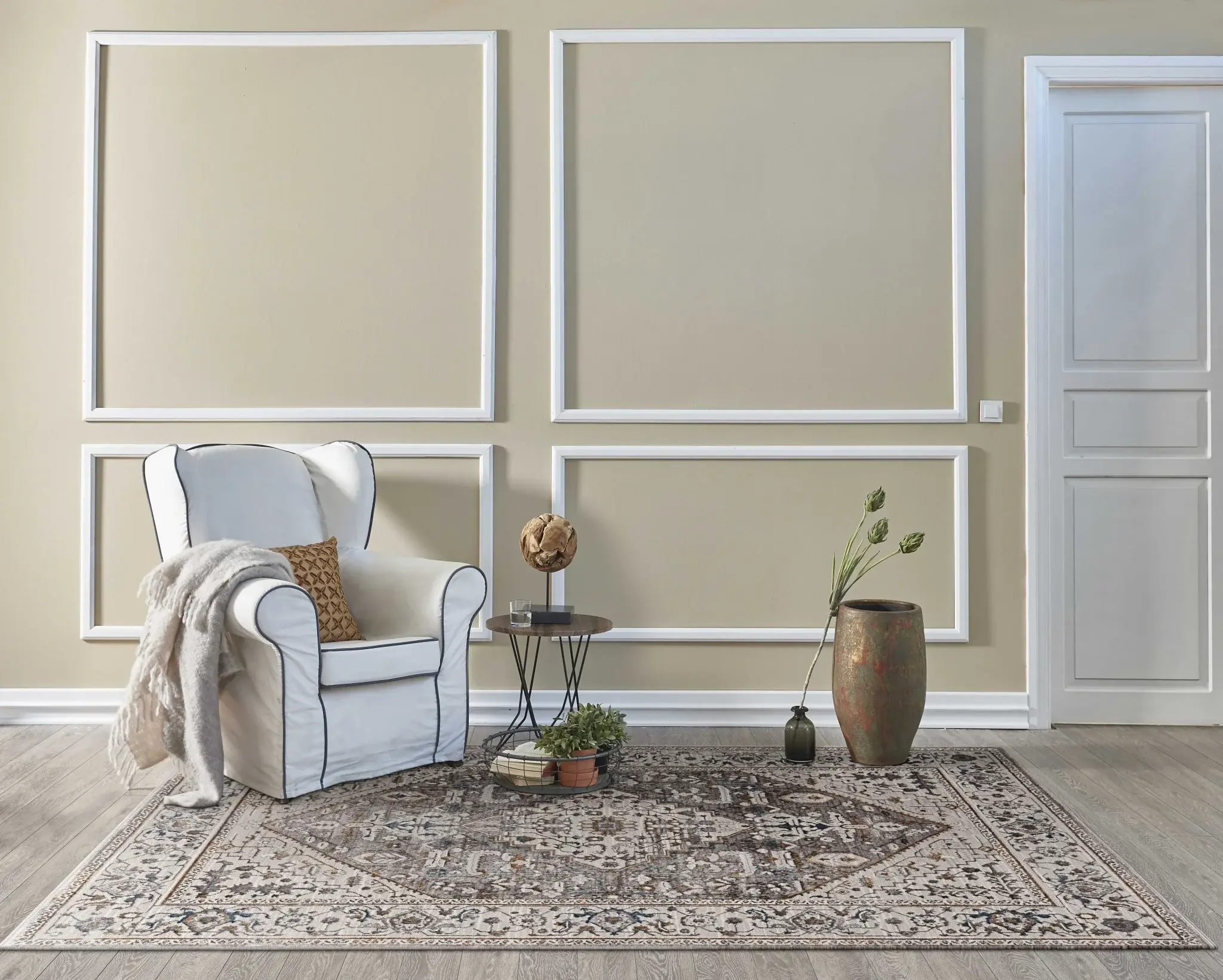 5' X 8' Grey Vintage Traditional Indoor Area Rug - Image 3
