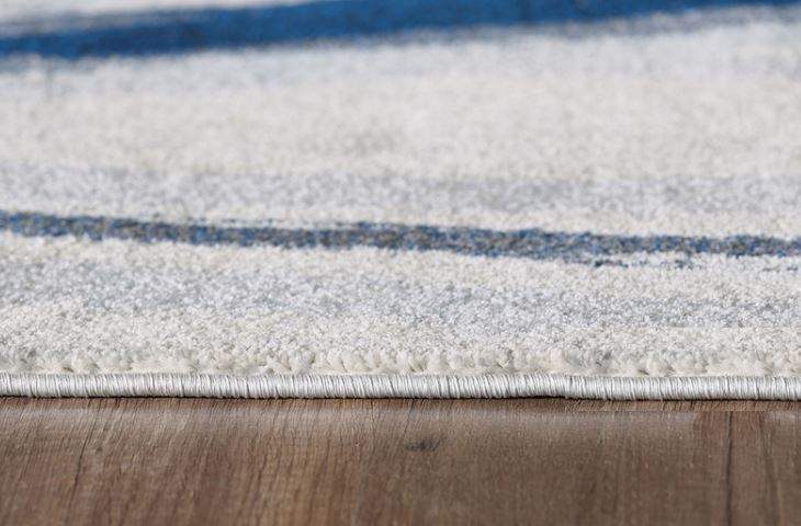 5' X 8' Ivory and Blue Abstract Area Rug - Image 6