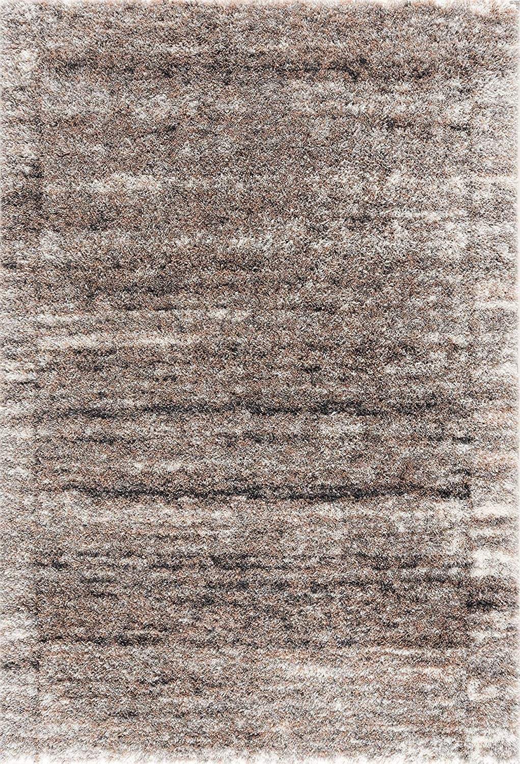 5' X 8' Ivory And Brown Retro Mod Area Rug - Image 6
