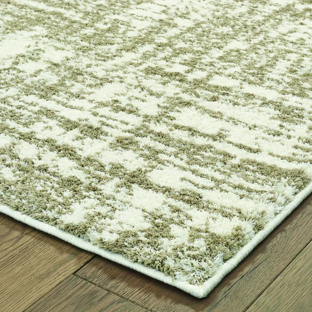 5' X 8' Ivory And Gray Abstract Strokes Area Rug - Image 3