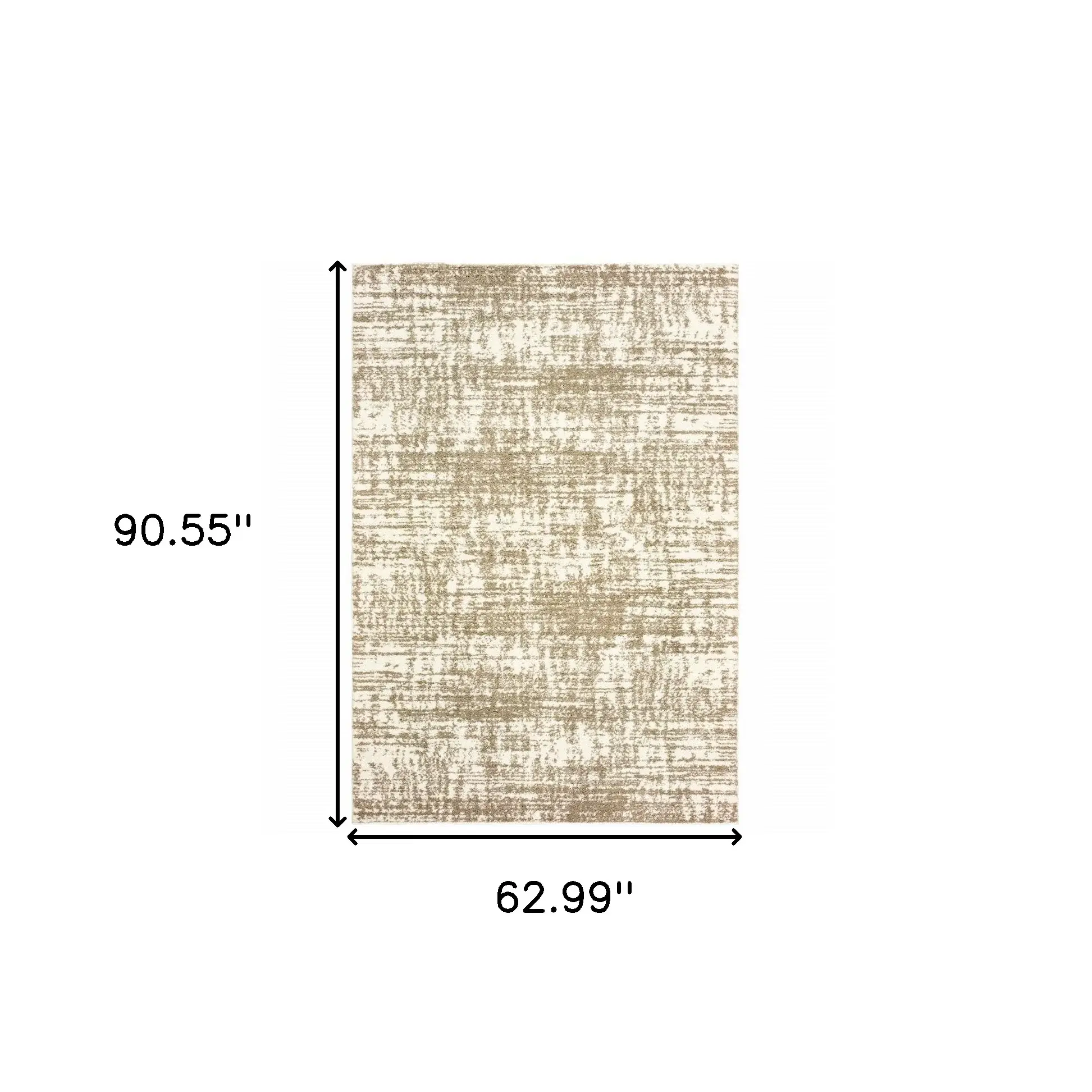 5' X 8' Ivory And Gray Abstract Strokes Area Rug - Image 6