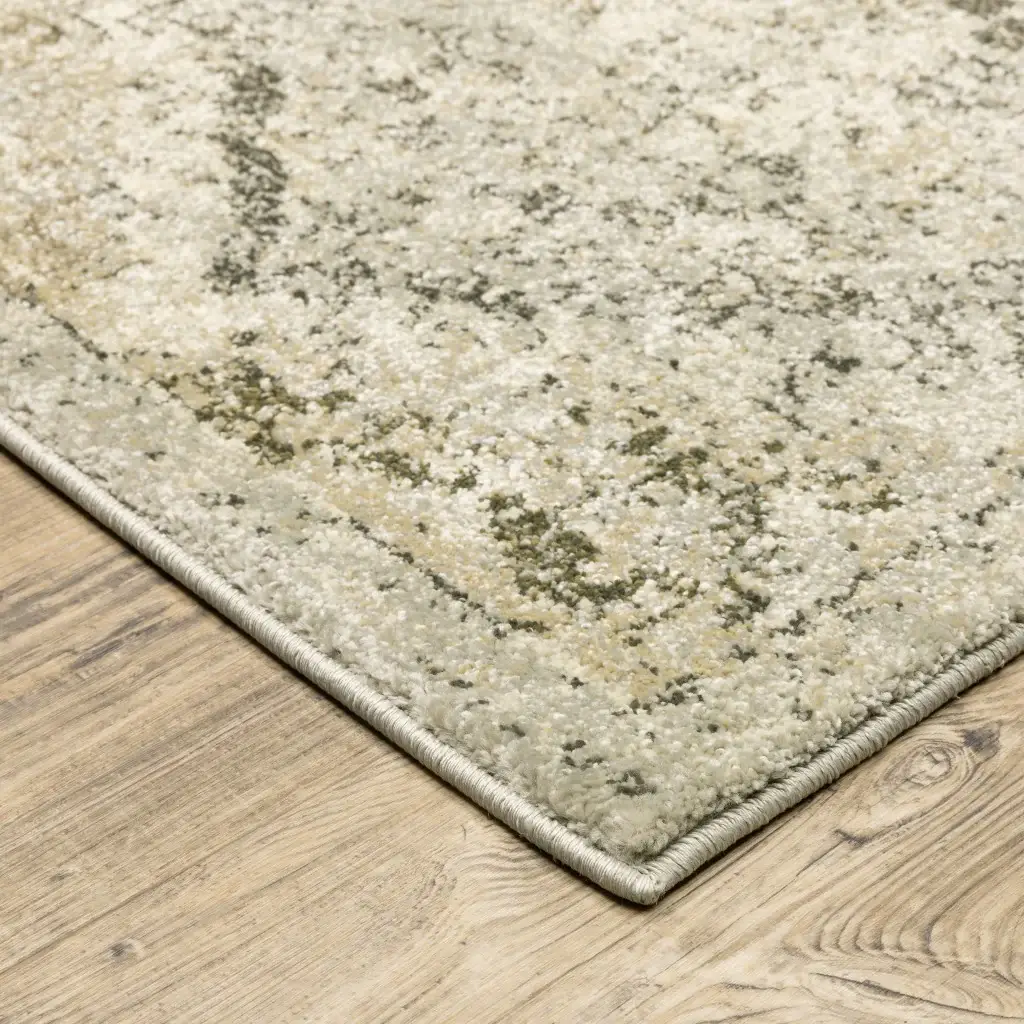 5' X 8' Ivory And Gray Floral Trellis Indoor Area Rug - Image 2