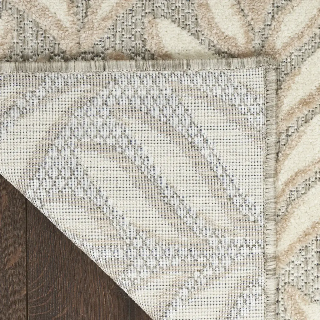 5' X 8' Ivory And Grey Floral Stain Resistant Non Skid Area Rug - Image 6
