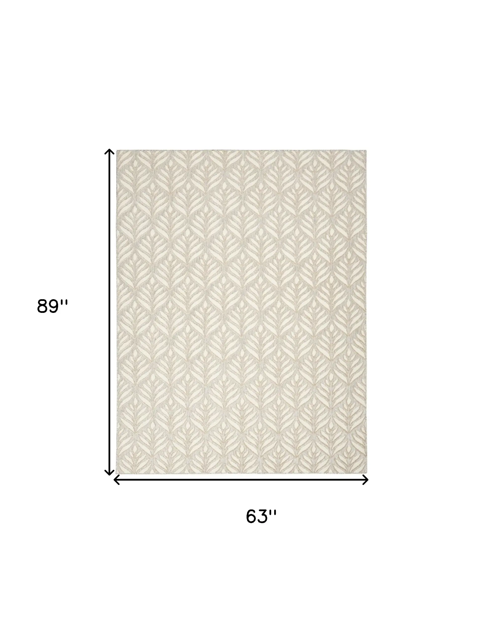 5' X 8' Ivory And Grey Floral Stain Resistant Non Skid Area Rug - Image 9