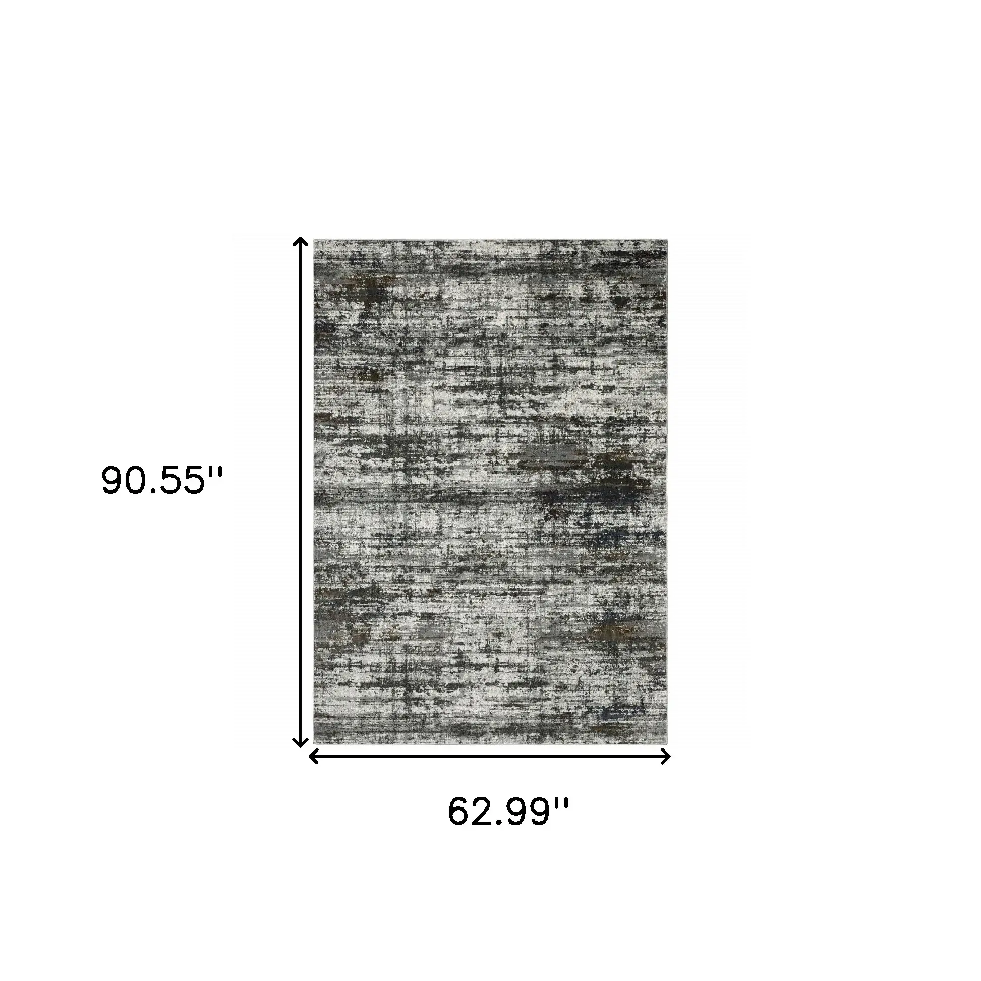 5' X 8' Ivory Charcoal Grey Blue Rust And Brown Abstract Power Loom Stain Resistant Area Rug - Image 3