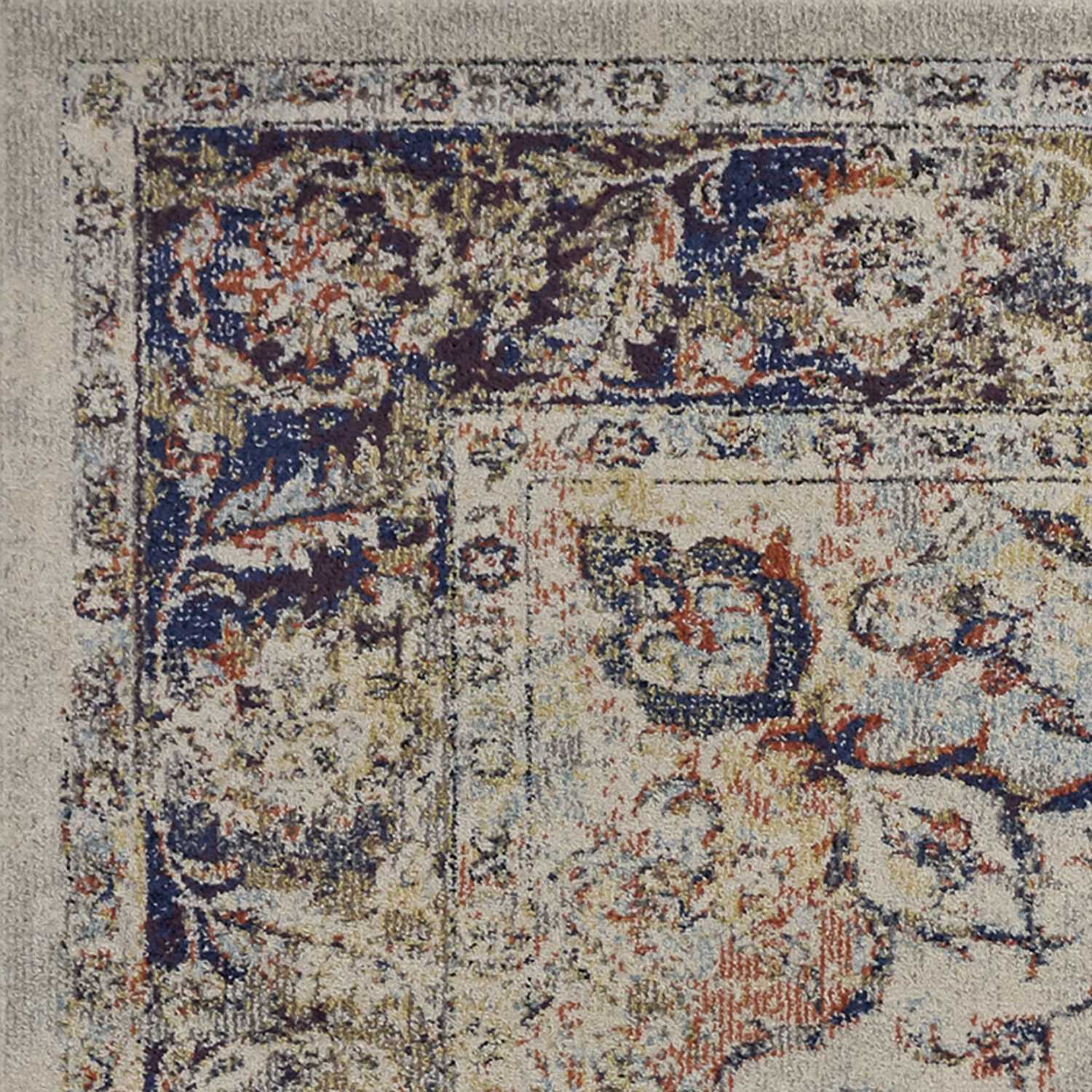 5' X 8' Ivory Floral Medallion Area Rug - Image 2