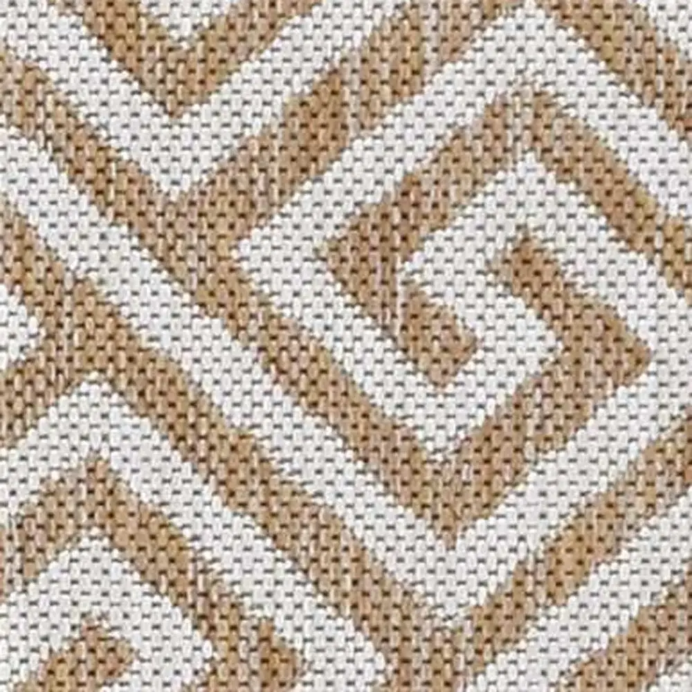 5' X 8' Ivory Geometric Indoor Outdoor Area Rug - Image 5