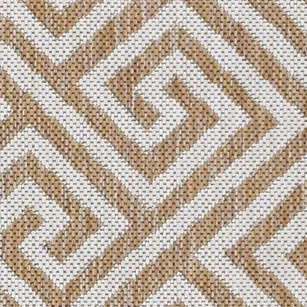 5' X 8' Ivory Geometric Indoor Outdoor Area Rug - Image 6
