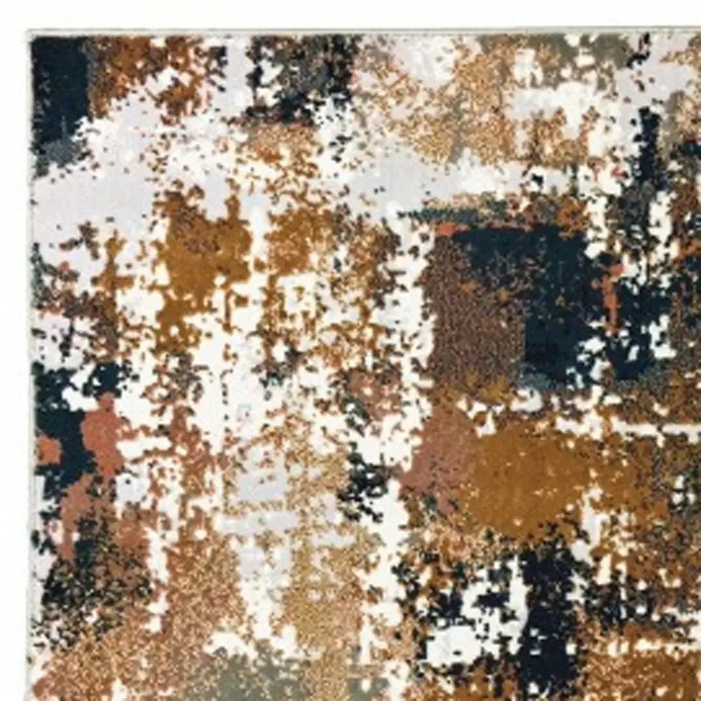 5' X 8' Ivory Gray Abstract Sectors Indoor Area Rug - Image 3