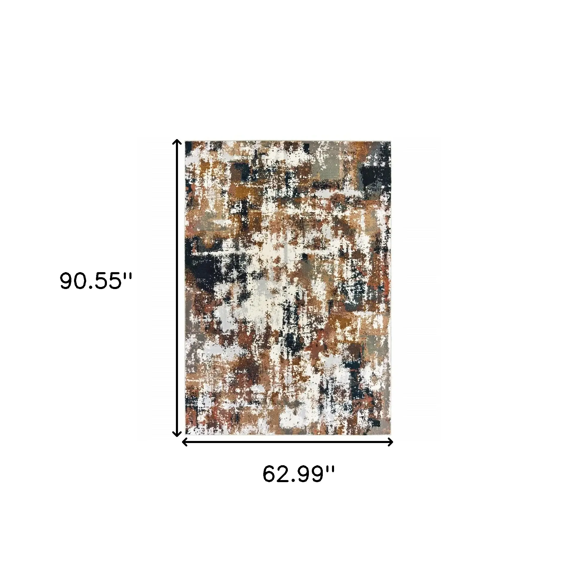 5' X 8' Ivory Gray Abstract Sectors Indoor Area Rug - Image 5