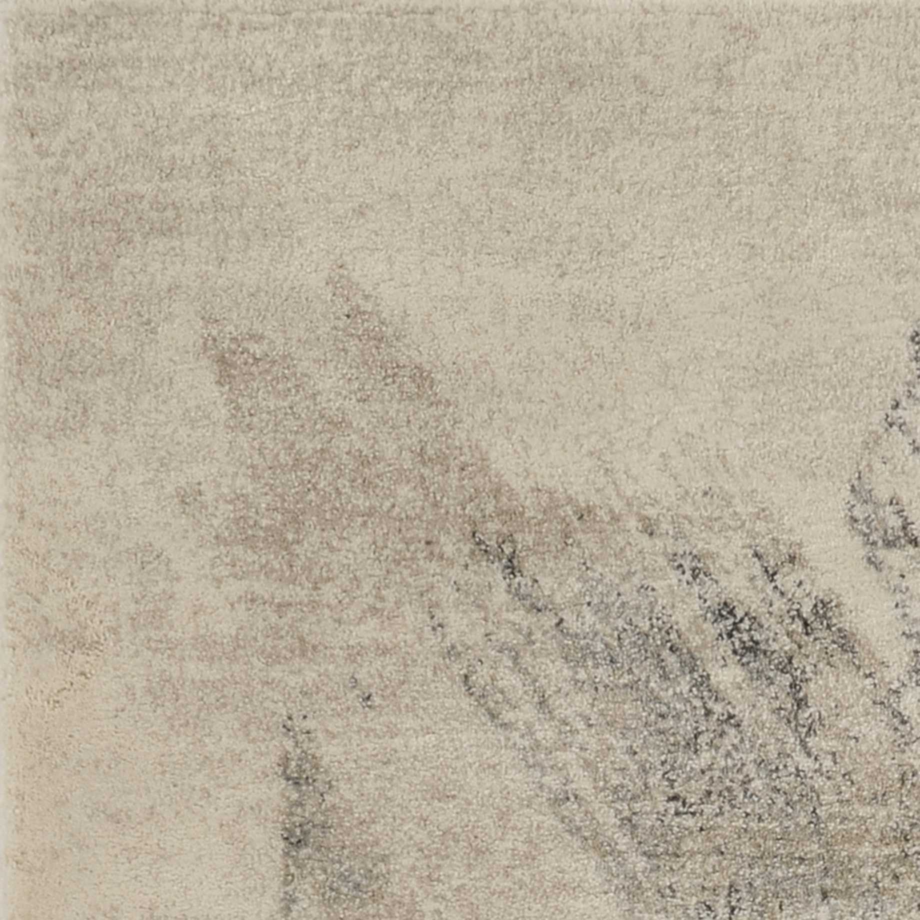 5' X 8' Ivory Grey Machine Woven Abstract Brushstrokes Indoor Area Rug - Image 7