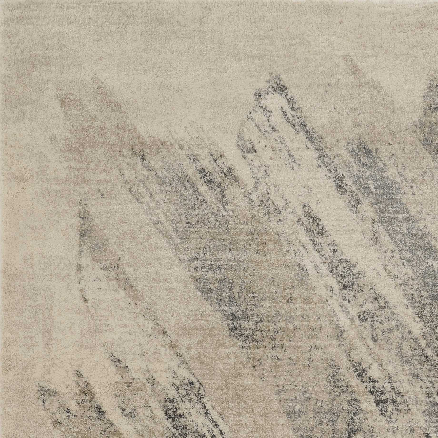 5' X 8' Ivory Grey Machine Woven Abstract Brushstrokes Indoor Area Rug - Image 8