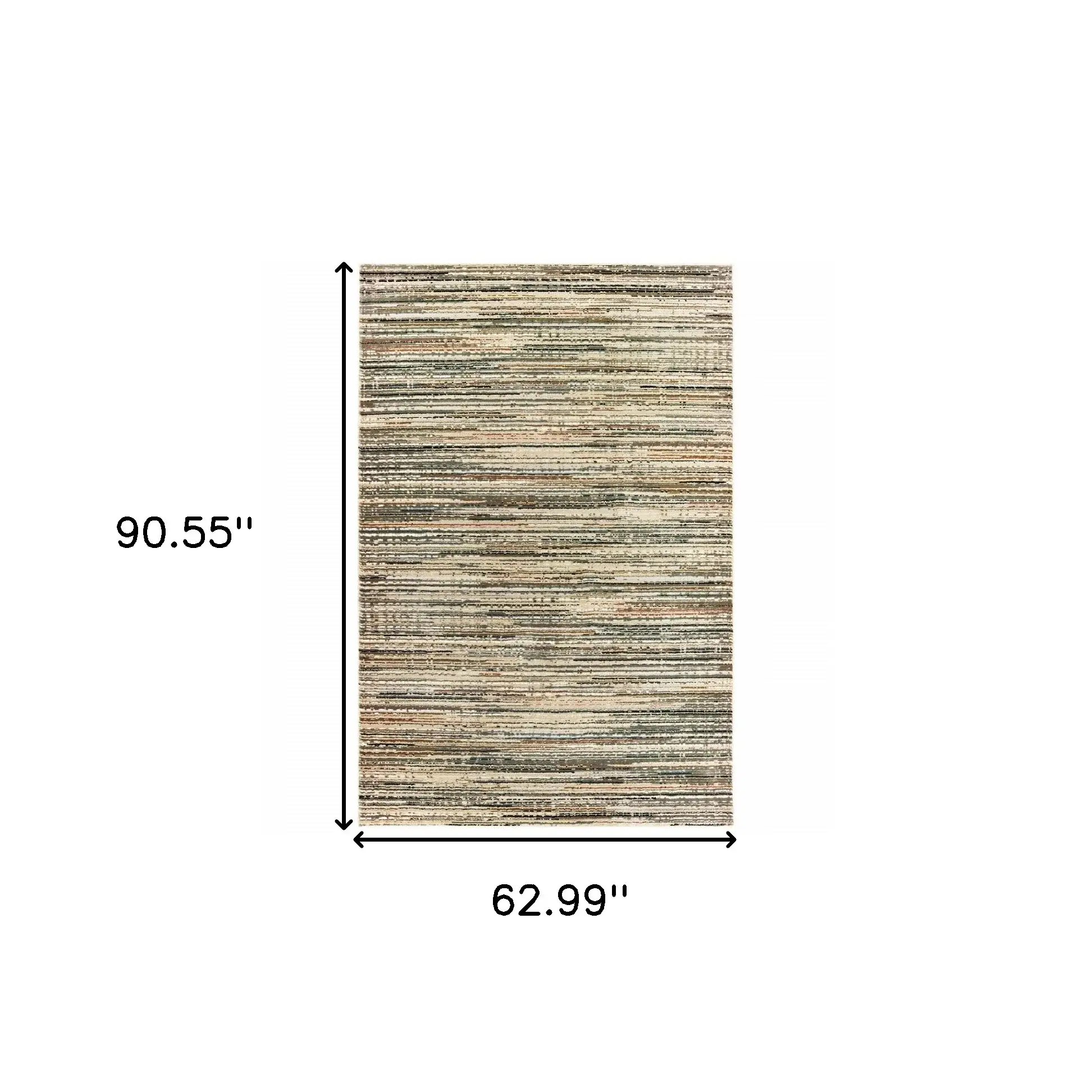 5' X 8' Ivory Sage Abtract Lines Indoor Area Rug - Image 6