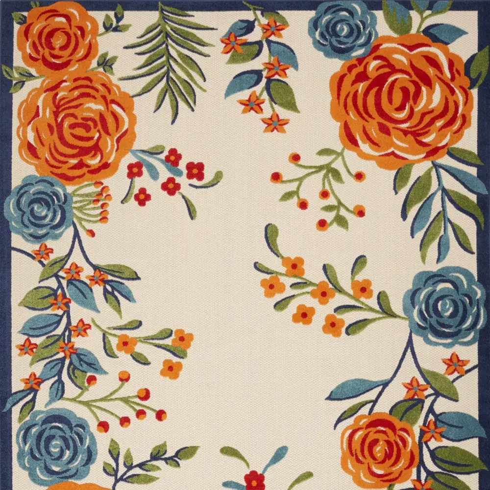 5' X 8' Multicolor Floral Stain Resistant Non Skid Area Rug - Image 3