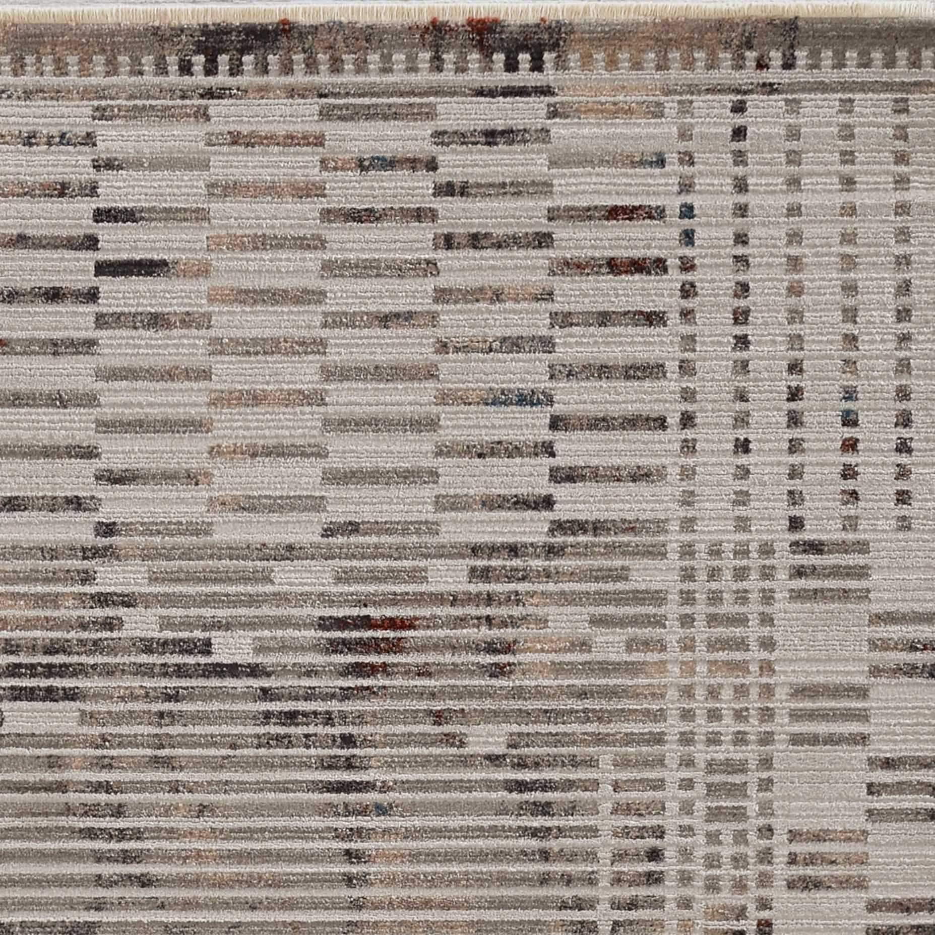 5' X 8' Natural Brown Machine Woven Abstract Lines Indoor Area Rug - Image 4