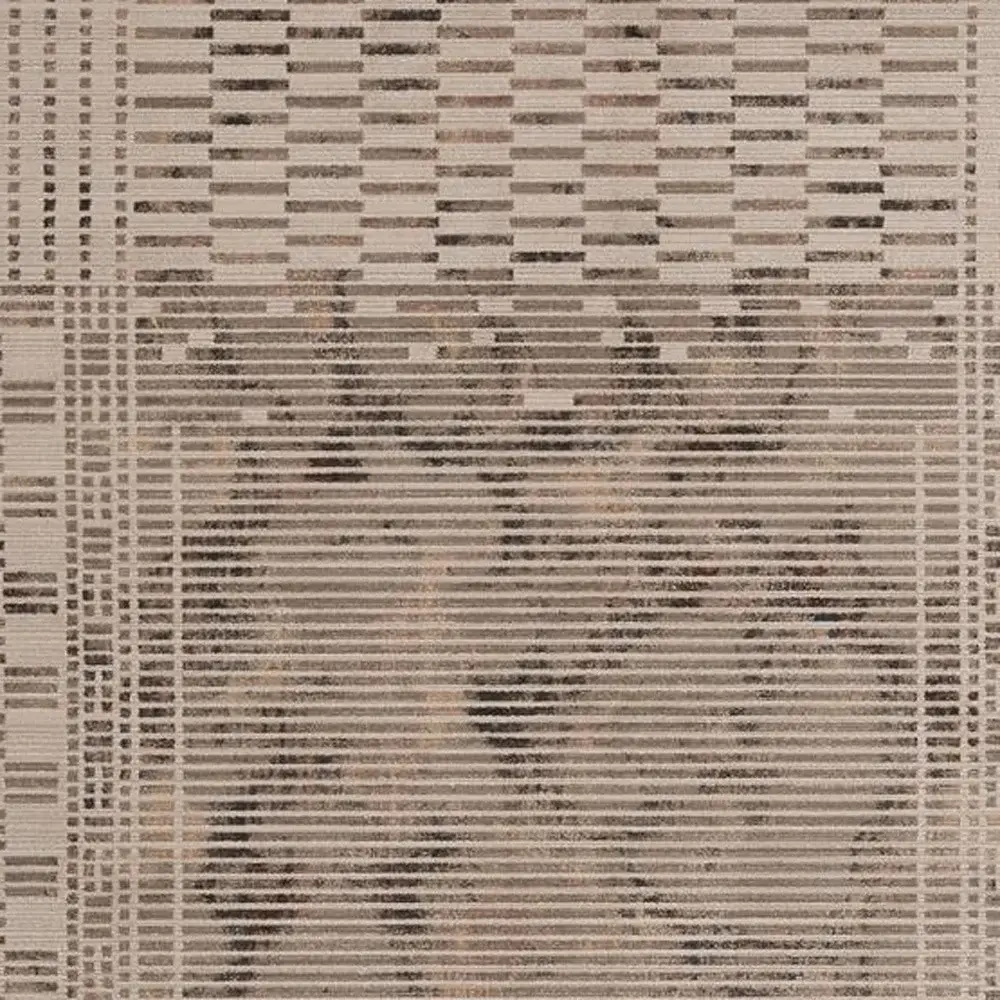 5' X 8' Natural Brown Machine Woven Abstract Lines Indoor Area Rug - Image 5