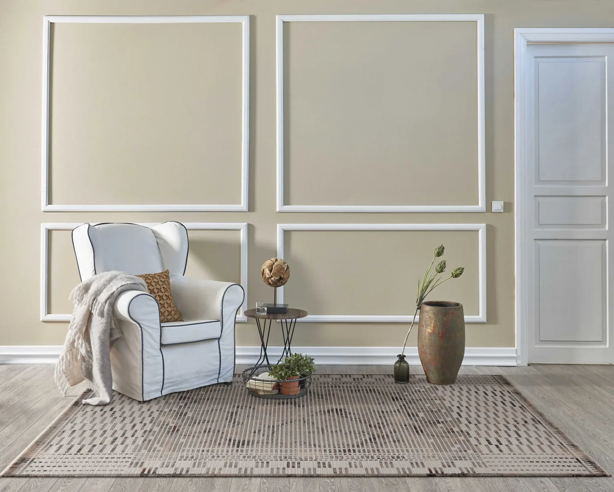5' X 8' Natural Brown Machine Woven Abstract Lines Indoor Area Rug - Image 6