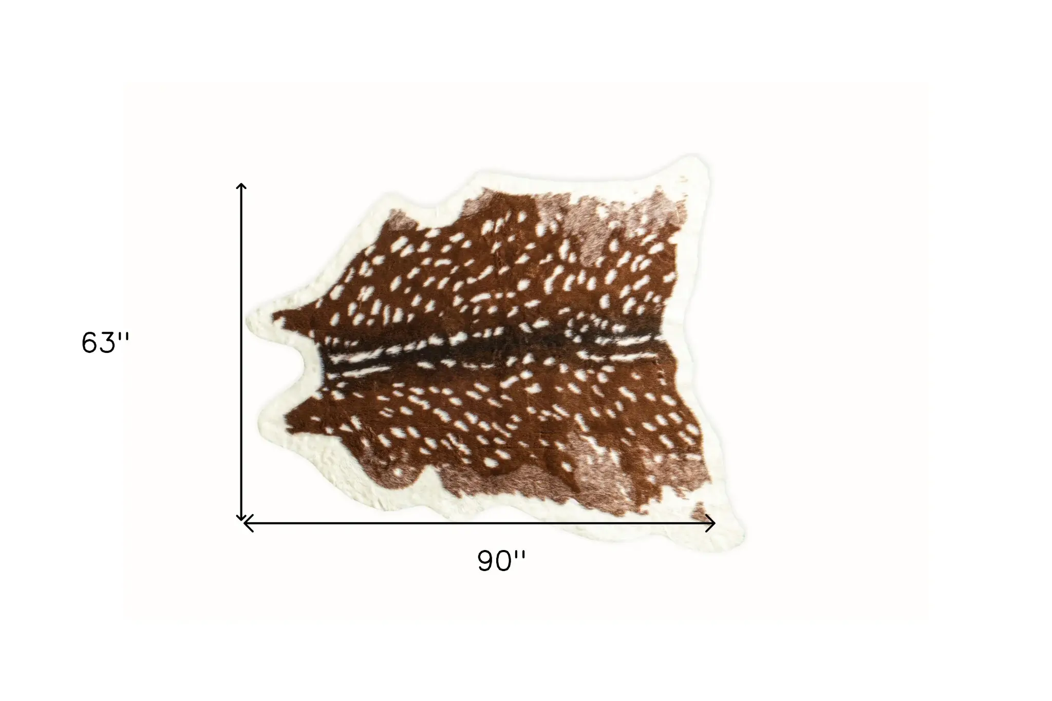 5' X 8' Off White And Brown Faux Cowhide Tufted Washable Non Skid Area Rug - Image 2