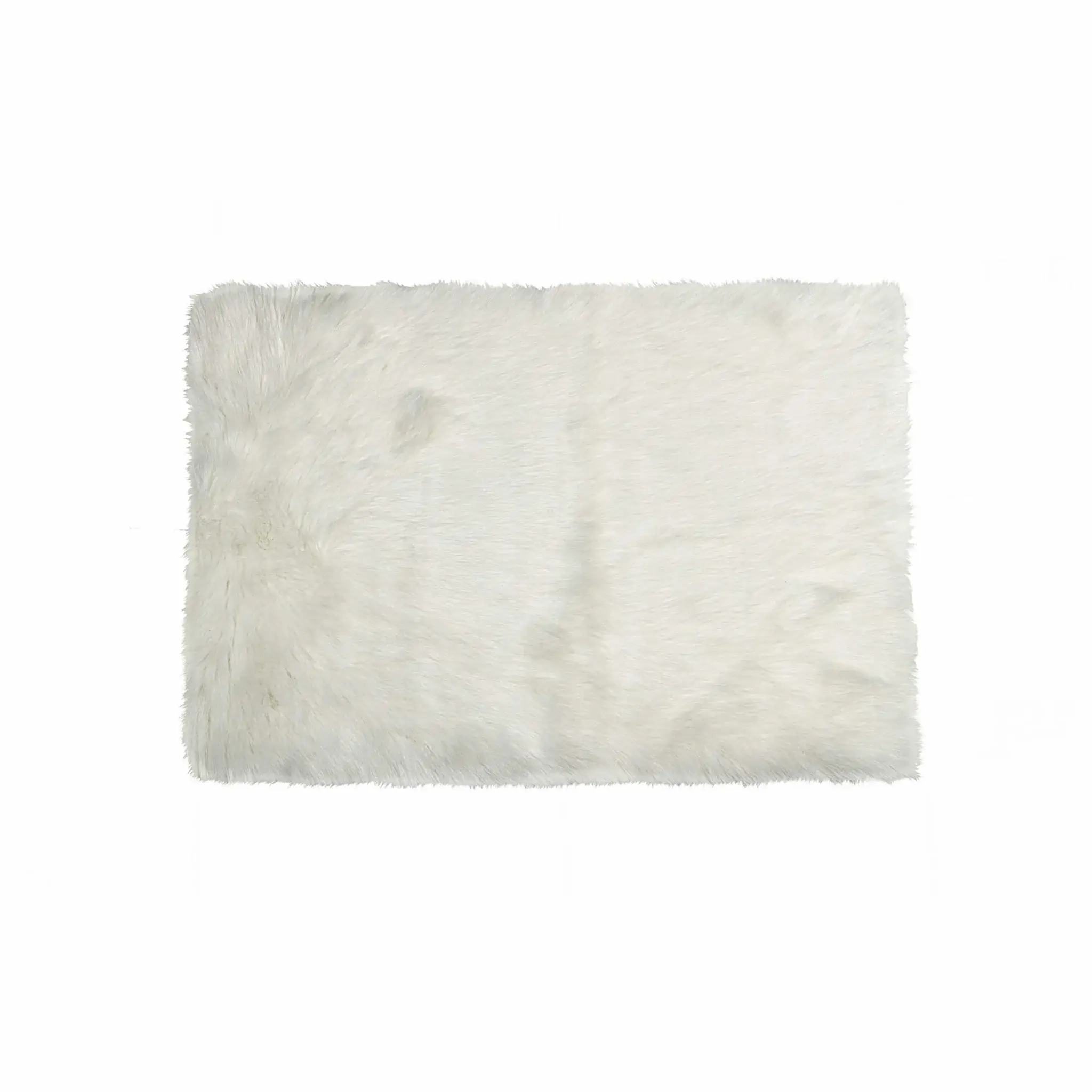 5' X 8' Off White Faux Fur Flokati Area Rug - Image 2