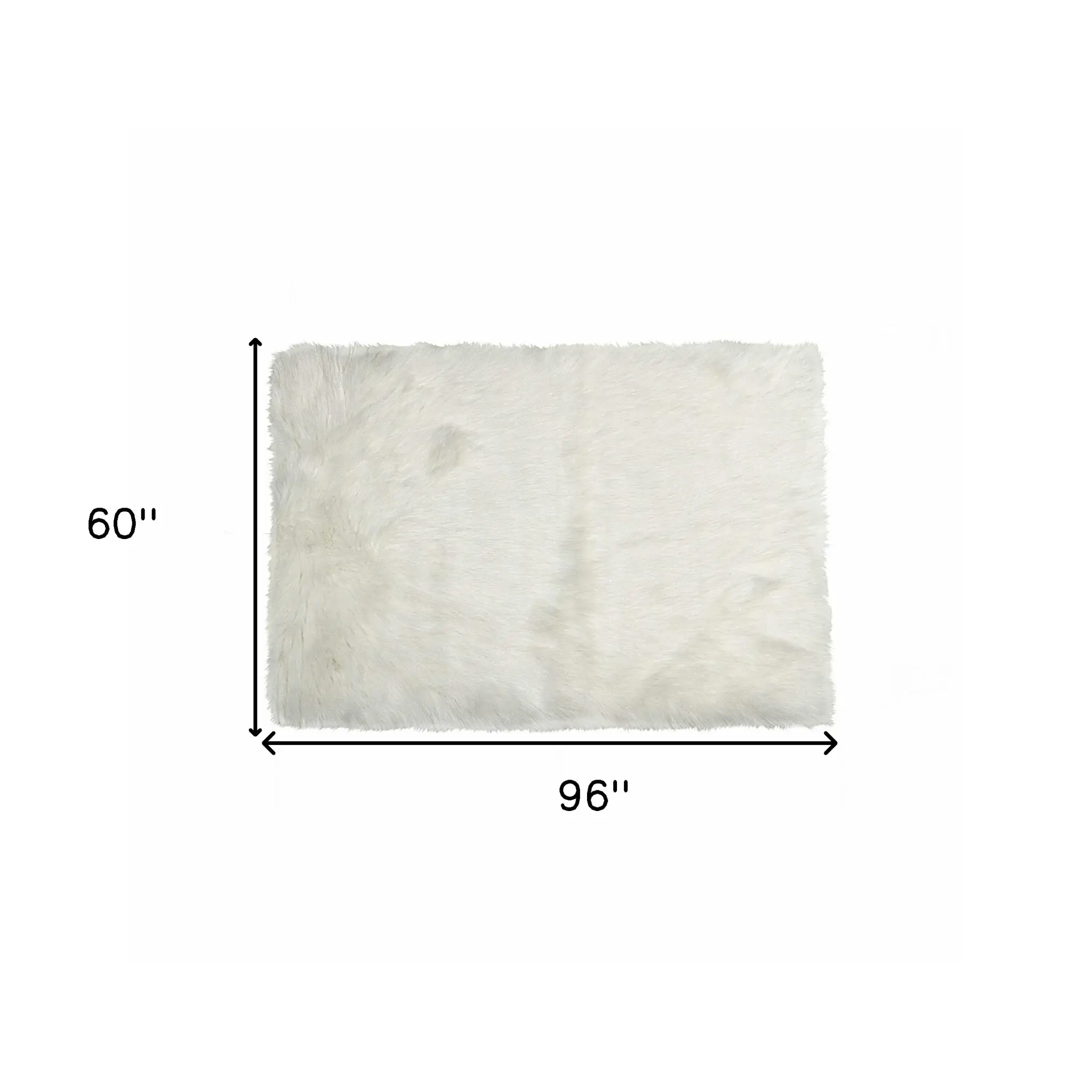 5' X 8' Off White Faux Fur Flokati Area Rug - Image 3