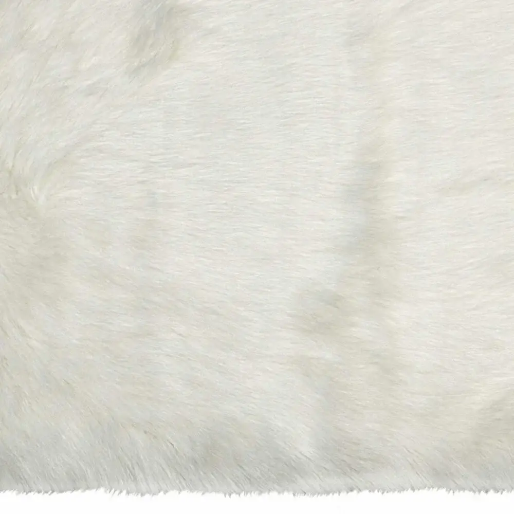 5' X 8' Off White Faux Fur Flokati Area Rug - Image 4