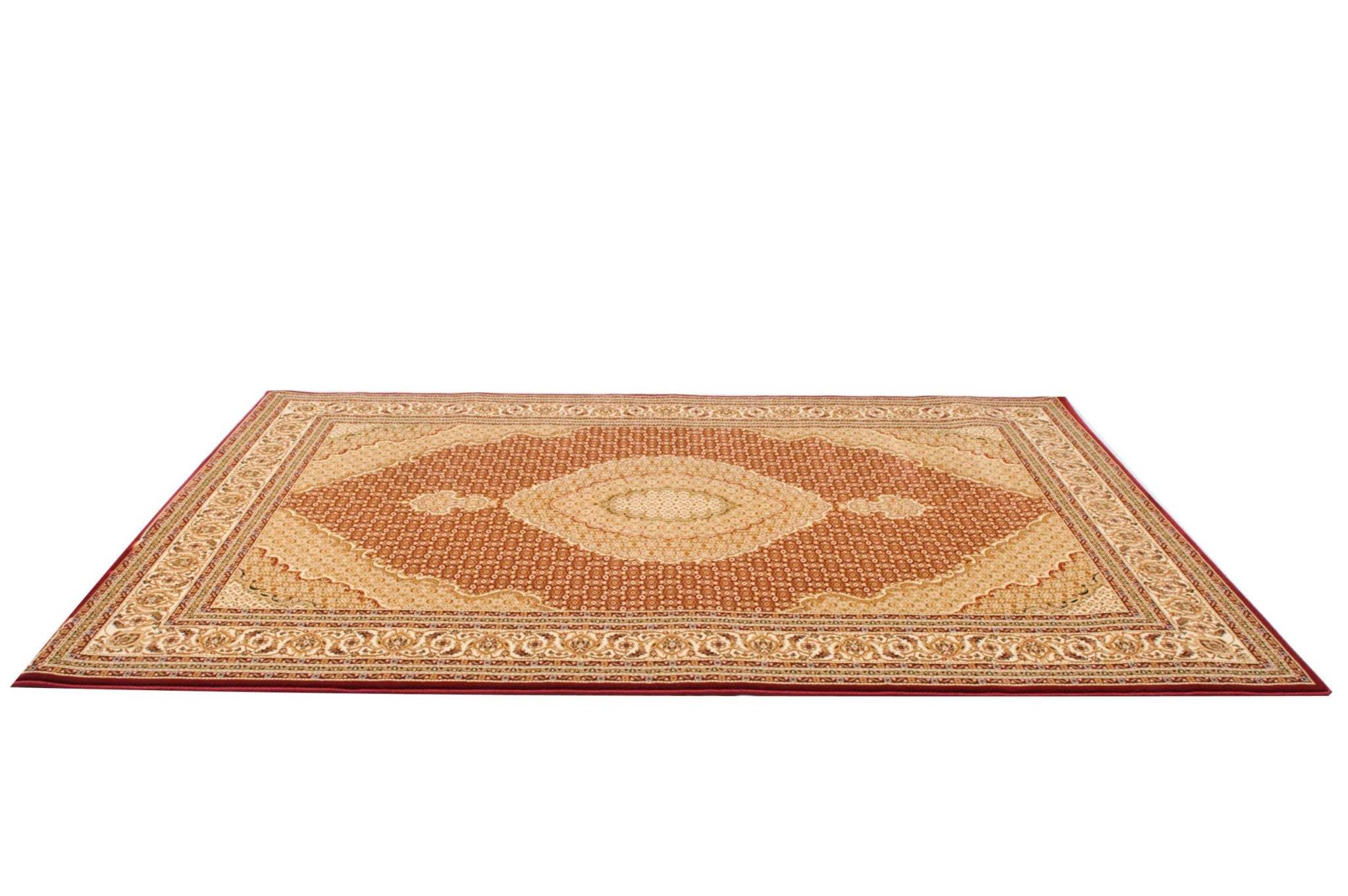 5' X 8' Red and Beige Oriental Power Loom Area Rug - Image 4