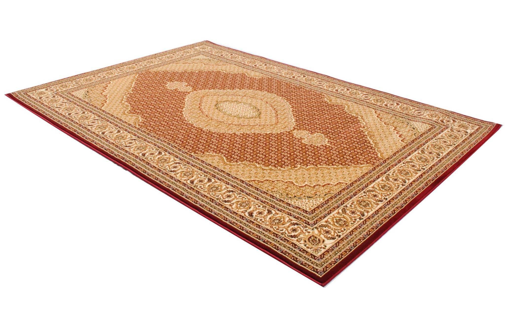 5' X 8' Red and Beige Oriental Power Loom Area Rug - Image 5