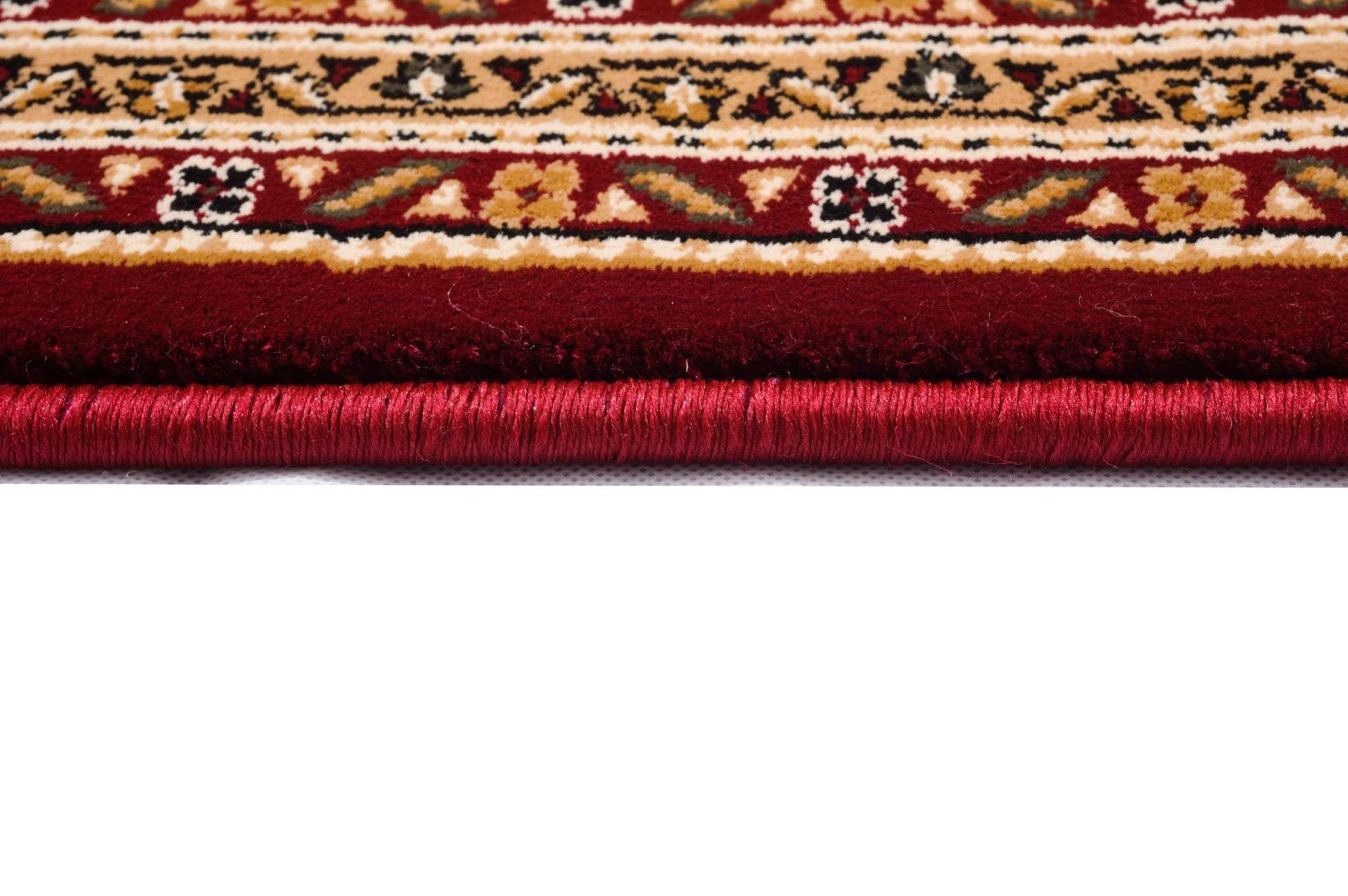 5' X 8' Red and Beige Oriental Power Loom Area Rug - Image 7