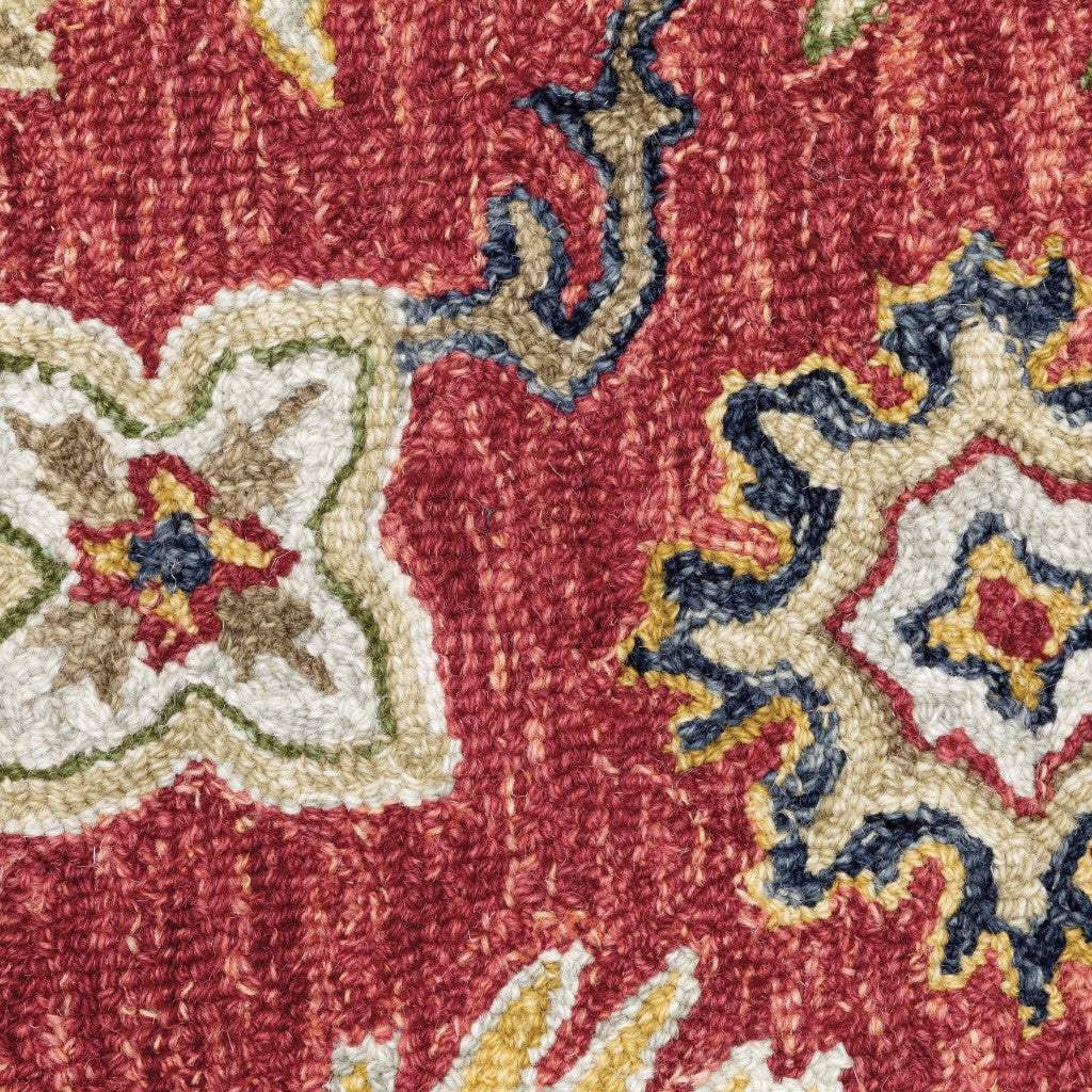 5' X 8' Red And Blue Bohemian Area Rug - Image 6
