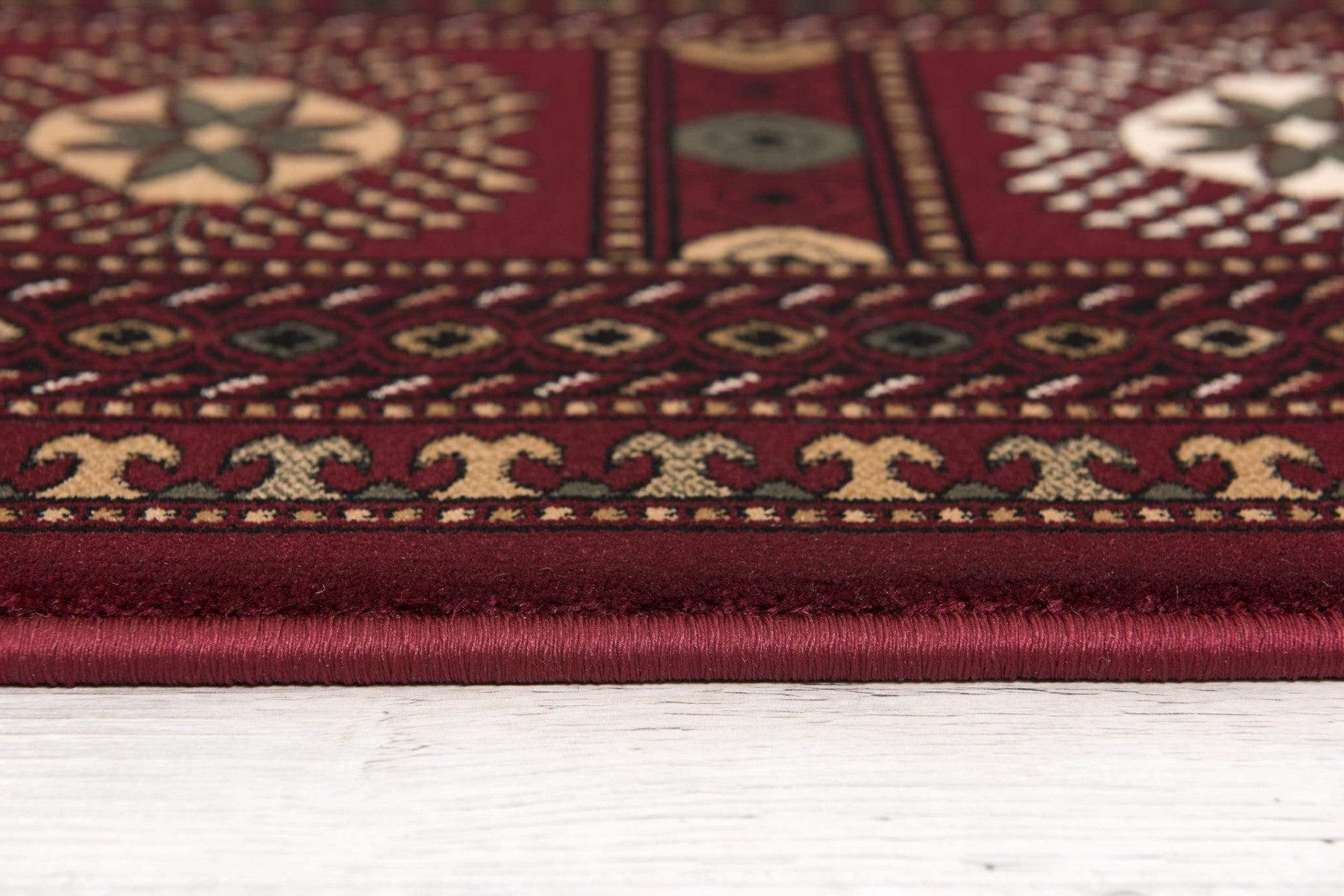 5' X 8' Red and Ivory Floral Medallion Power Loom Area Rug - Image 4