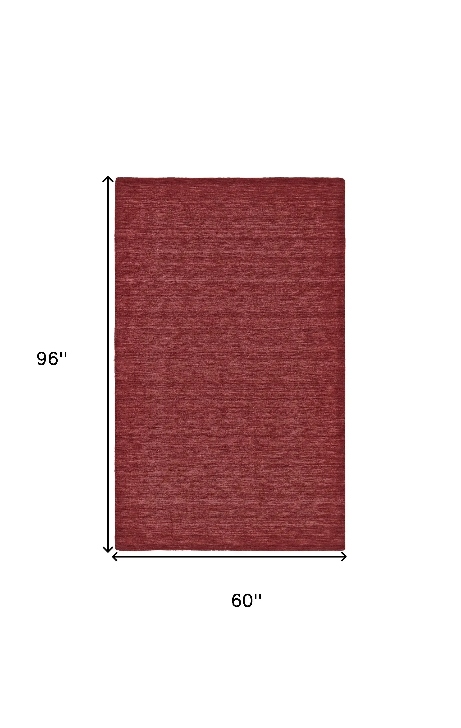 5' X 8' Red Wool Hand Woven Stain Resistant Area Rug - Image 3