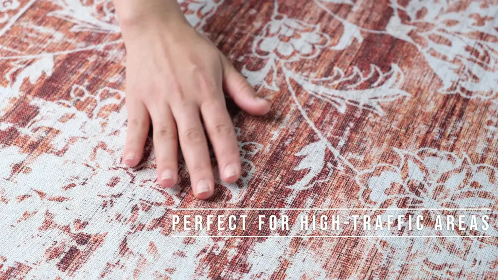 5' X 8' Rust Oriental Distressed Stain Resistant Area Rug - Image 4