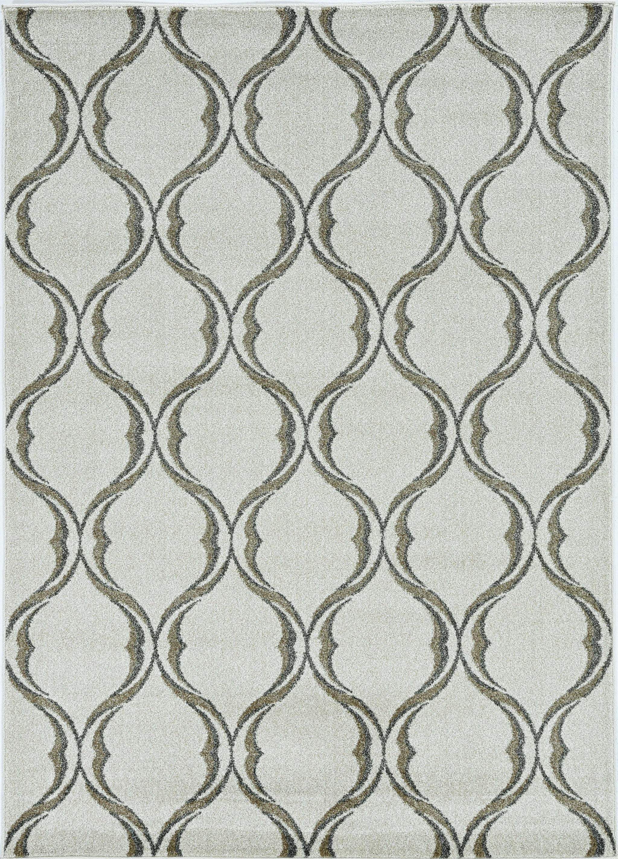5' X 8' Sand Wavy Lines Area Rug - Image 2