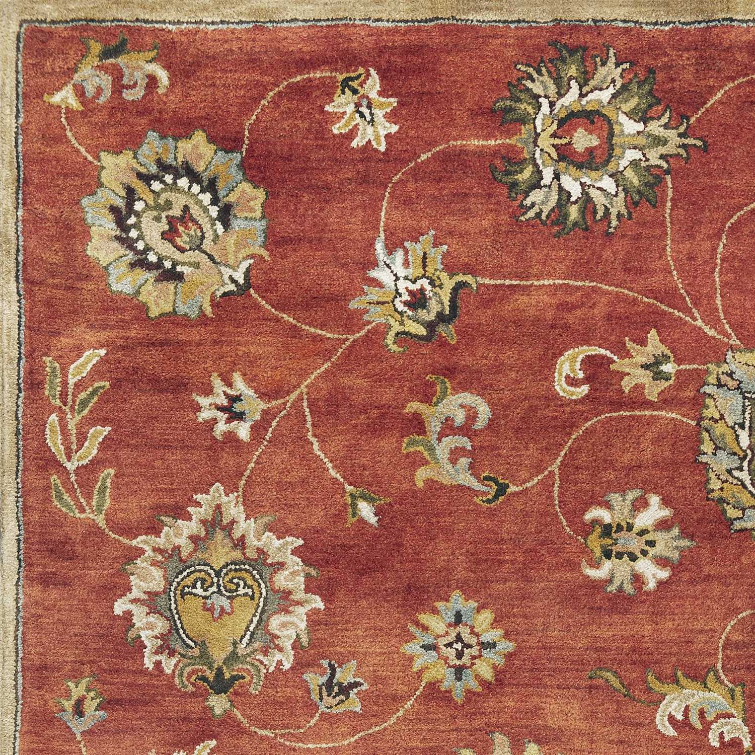 5' X 8' Sienna Floral Vine Wool Indoor Area Rug - Image 5