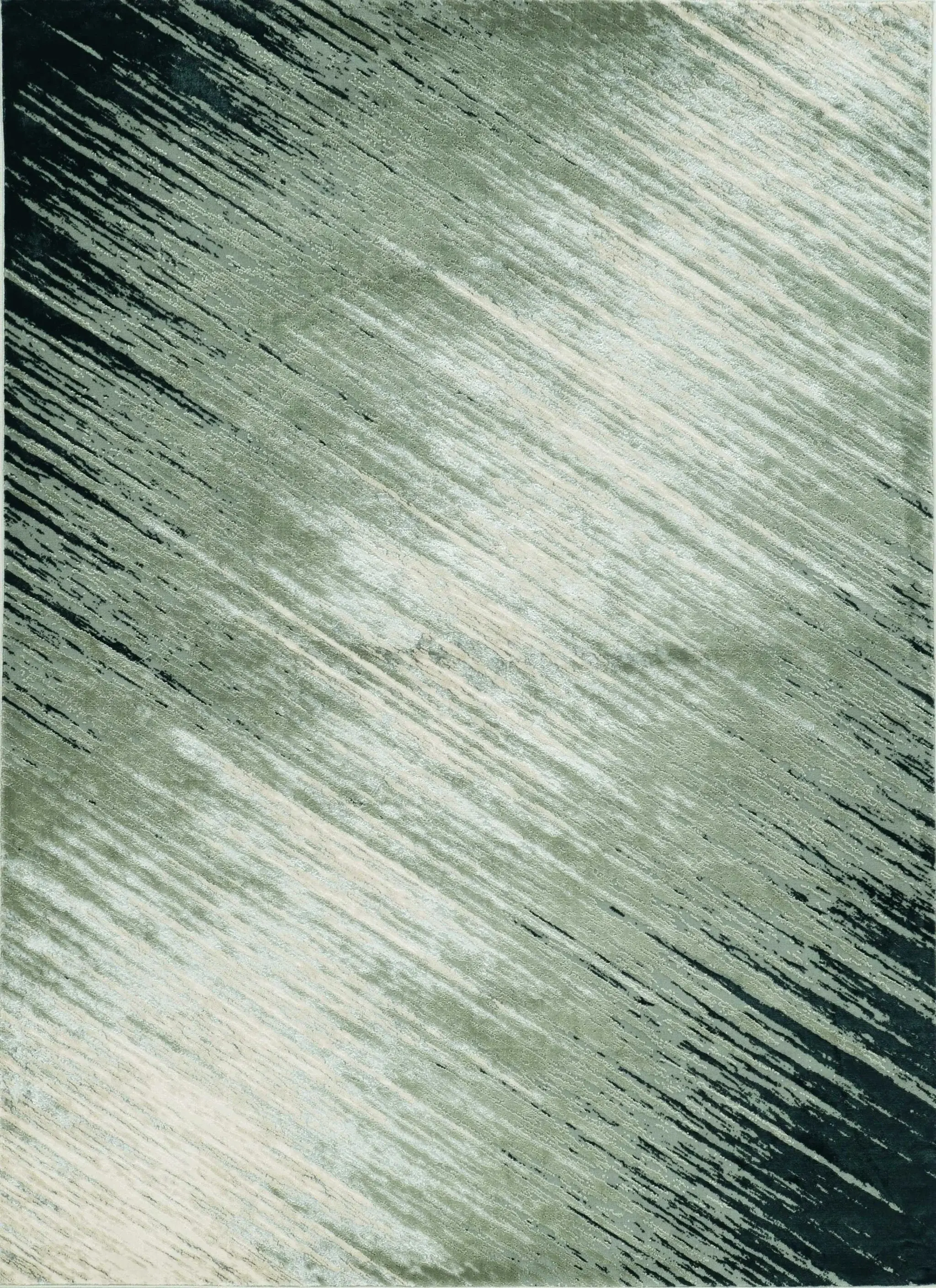 5' X 8' Silver Grey Machine Woven Abstract Brushstroke Indoor Area Rug - Image 4