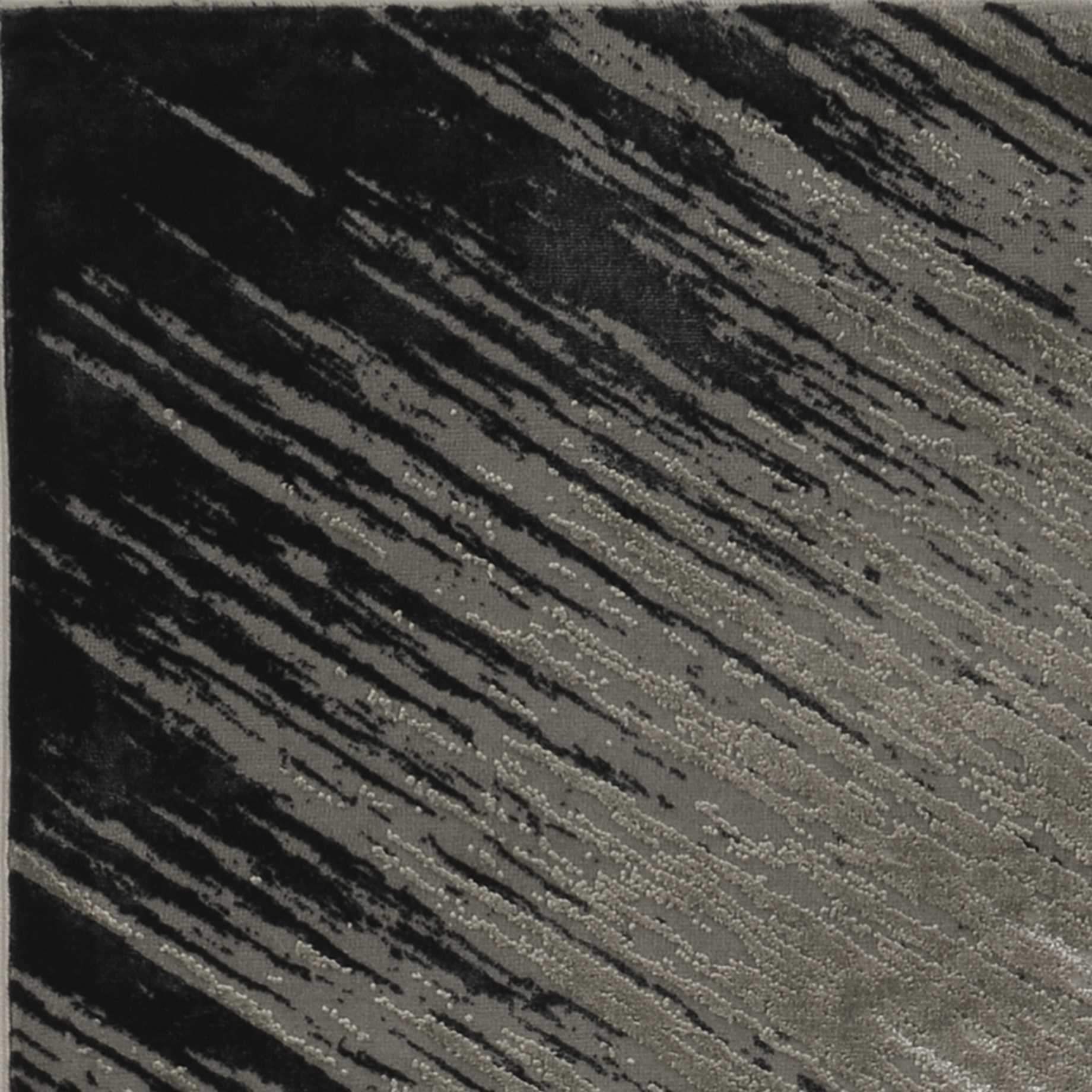 5' X 8' Silver Grey Machine Woven Abstract Brushstroke Indoor Area Rug - Image 5