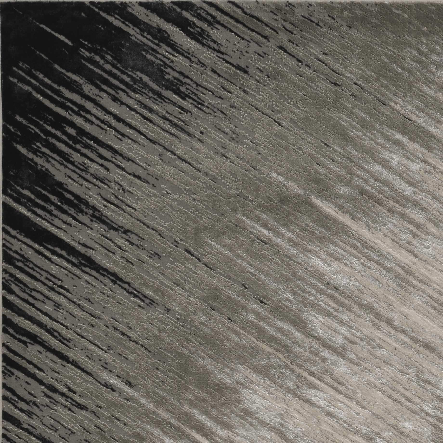 5' X 8' Silver Grey Machine Woven Abstract Brushstroke Indoor Area Rug - Image 6