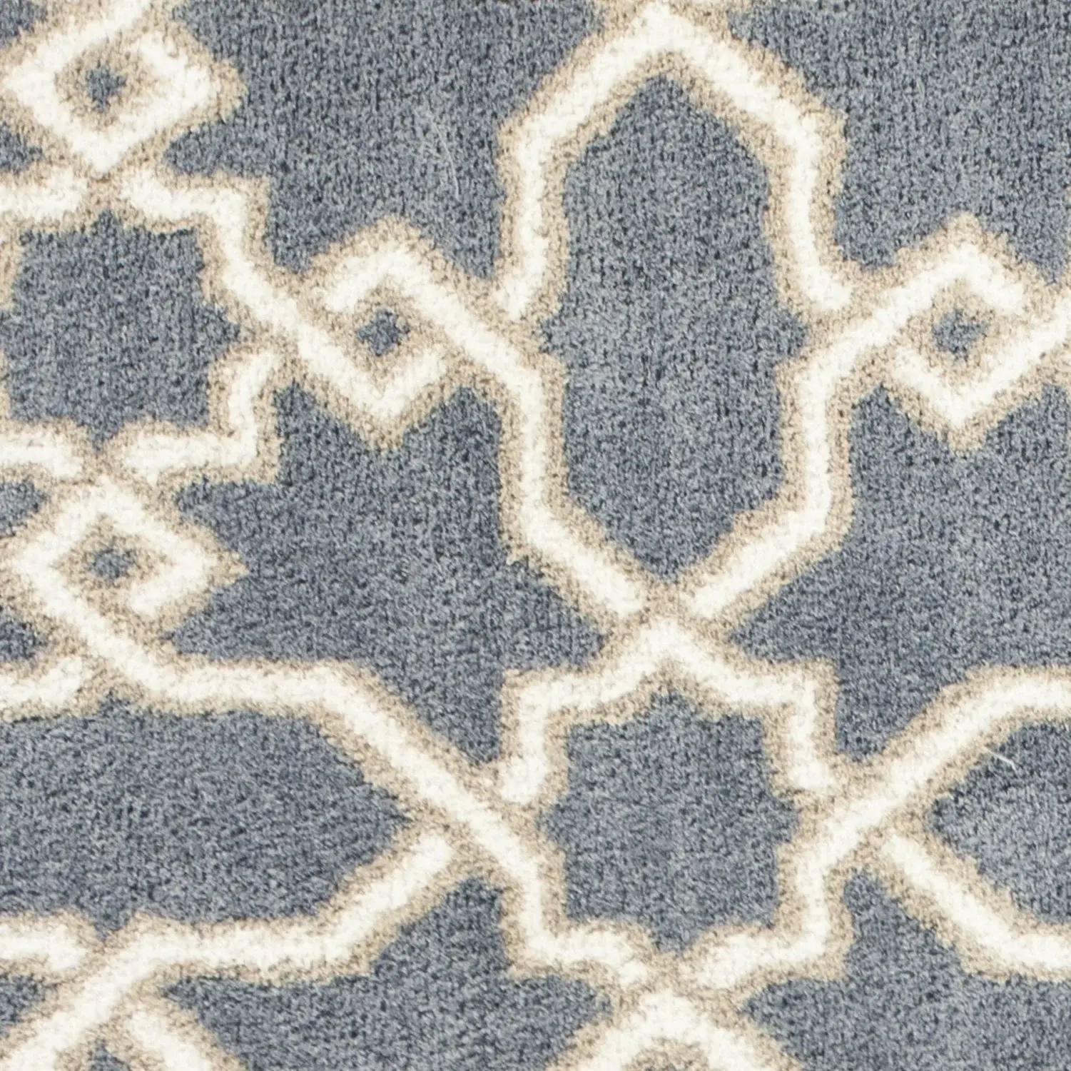 5' X 8' Slate Blue Geometric Pattern Microfiber Indoor Area Rug - Image 7
