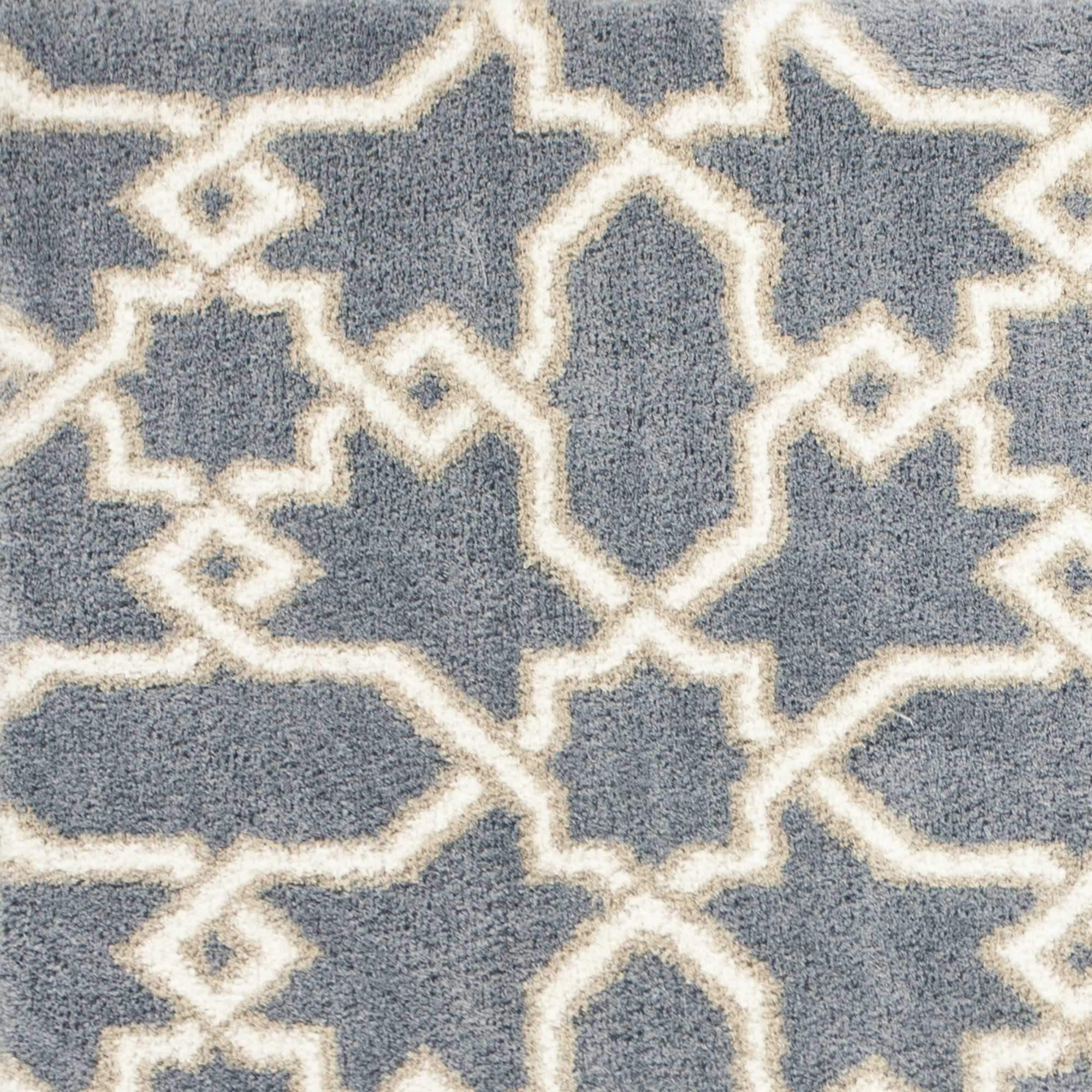 5' X 8' Slate Blue Geometric Pattern Microfiber Indoor Area Rug - Image 8