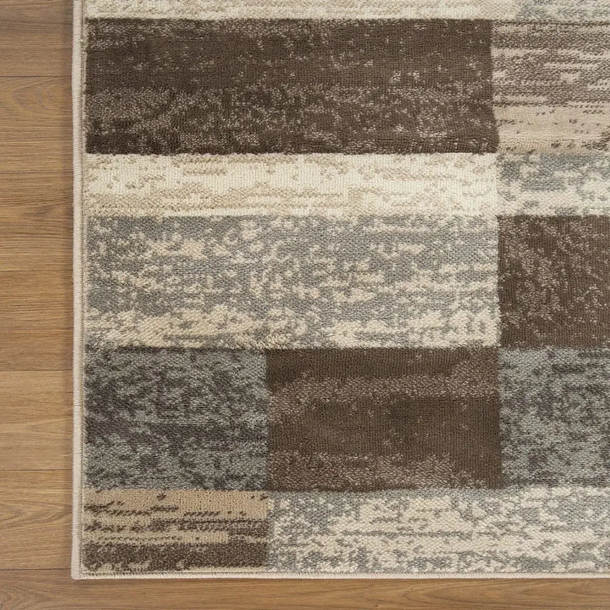 5' X 8' Slate Patchwork Power Loom Stain Resistant Area Rug - Image 5