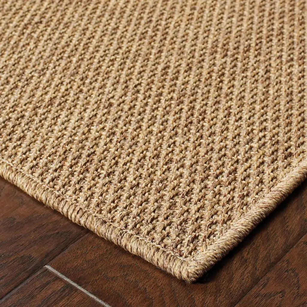 5' X 8' Tan Stain Resistant Indoor Outdoor Area Rug - Image 4