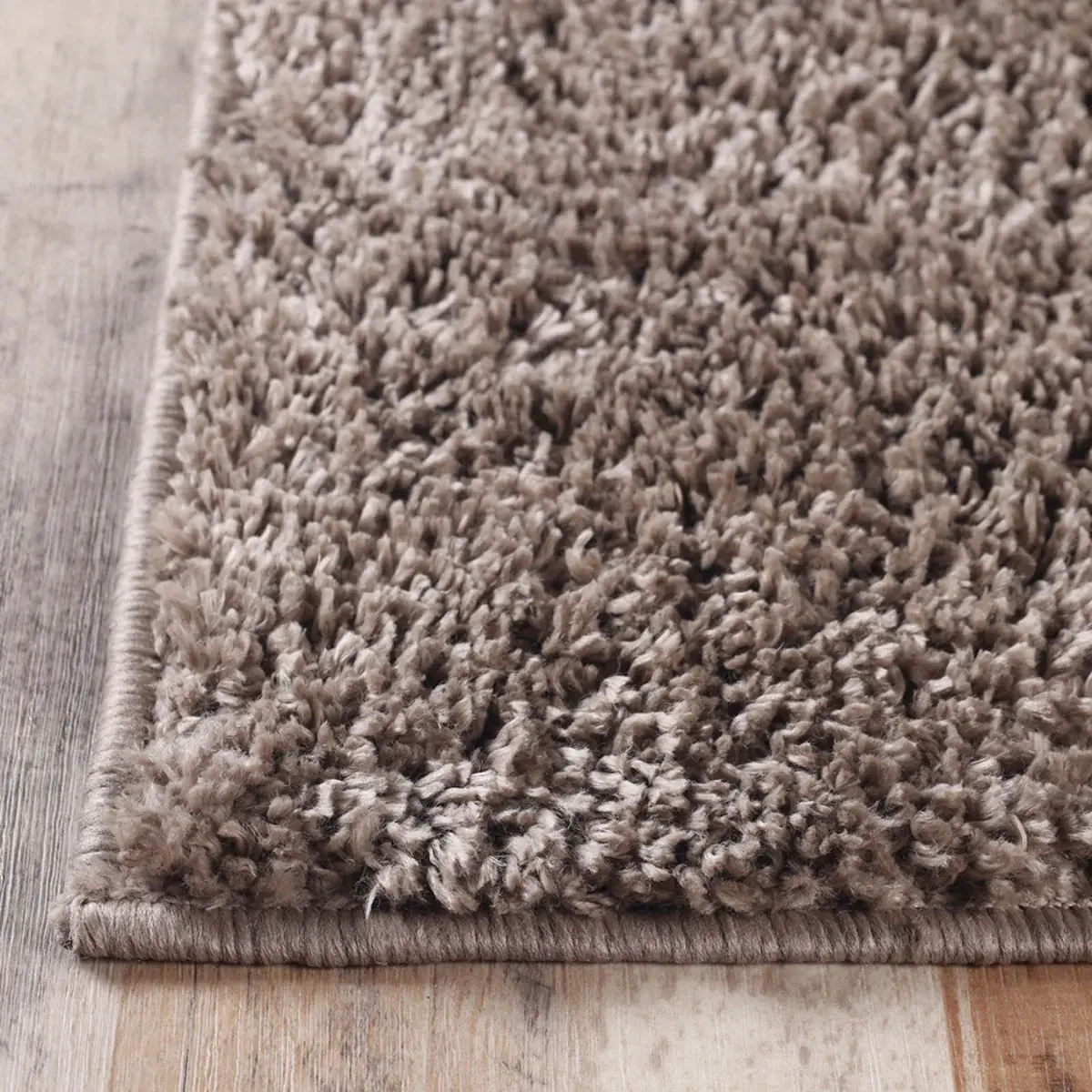 5' X 8' Taupe Shag Stain Resistant Area Rug - Image 2