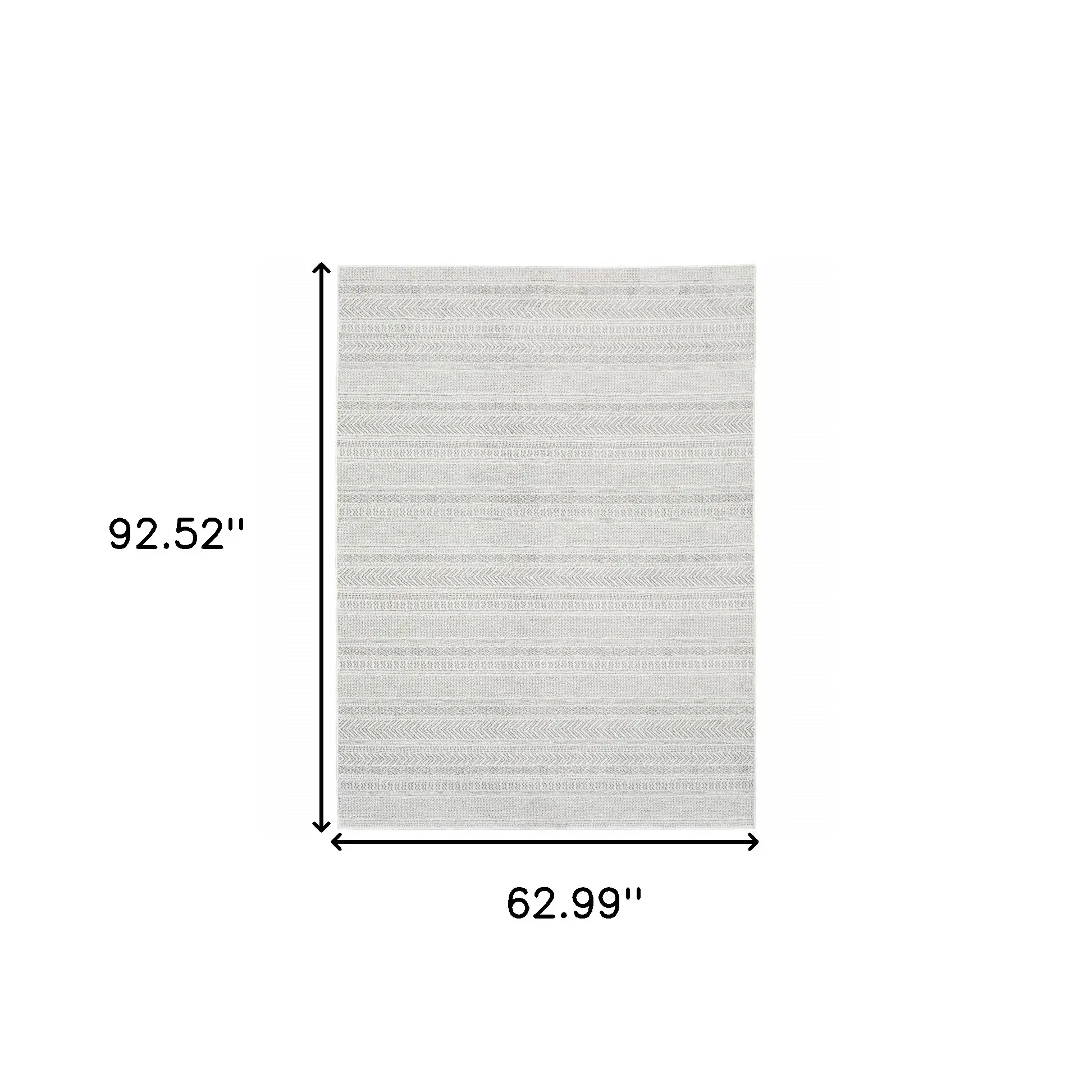 5' X 8' White And Grey Geometric Power Loom Stain Resistant Area Rug - Image 3