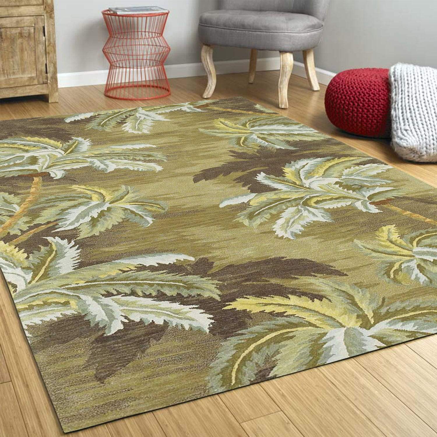 5' X 8'  Wool Moss Area Rug - Image 4