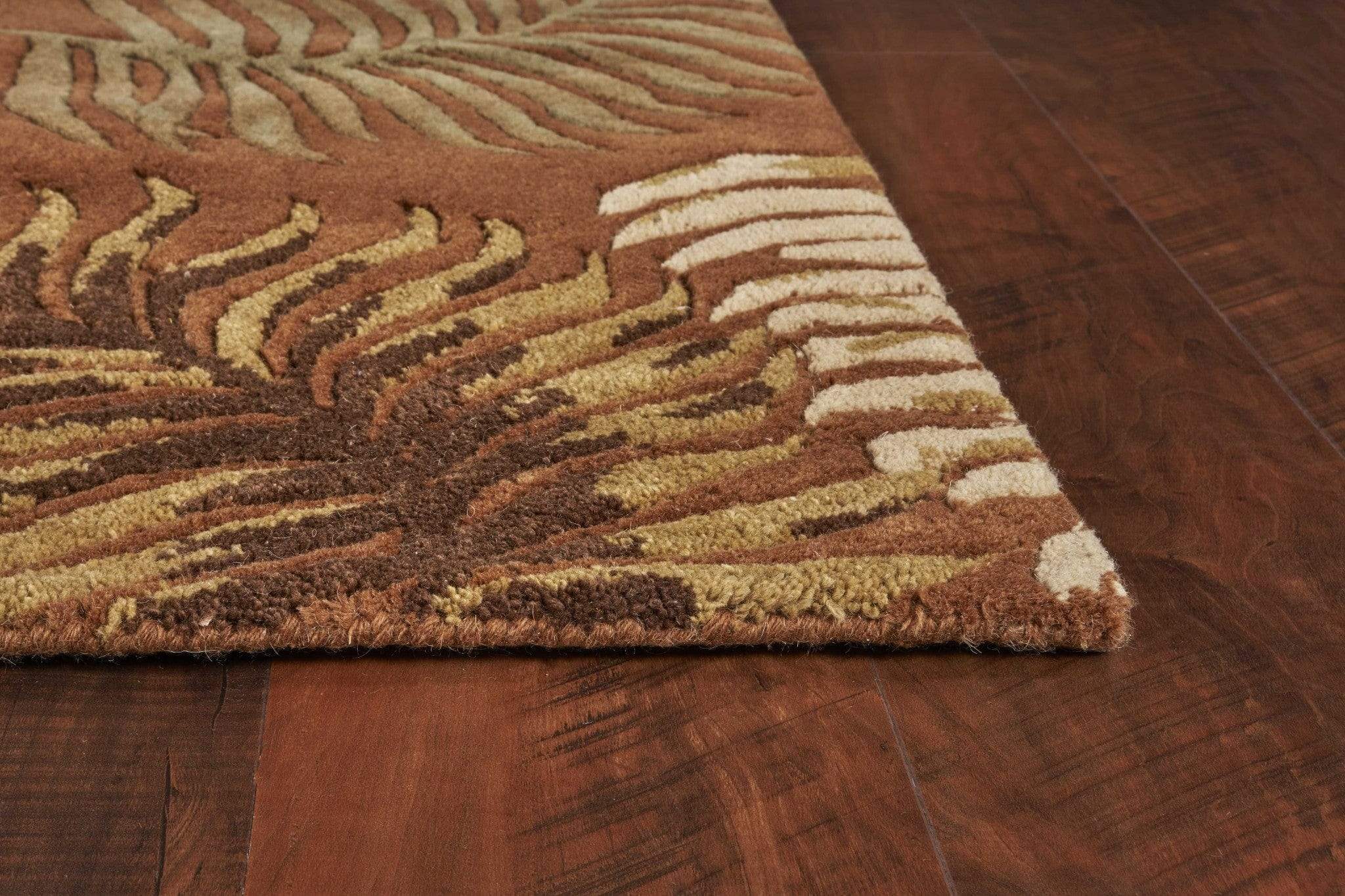 5' X 8'  Wool Rust Area Rug - Image 9
