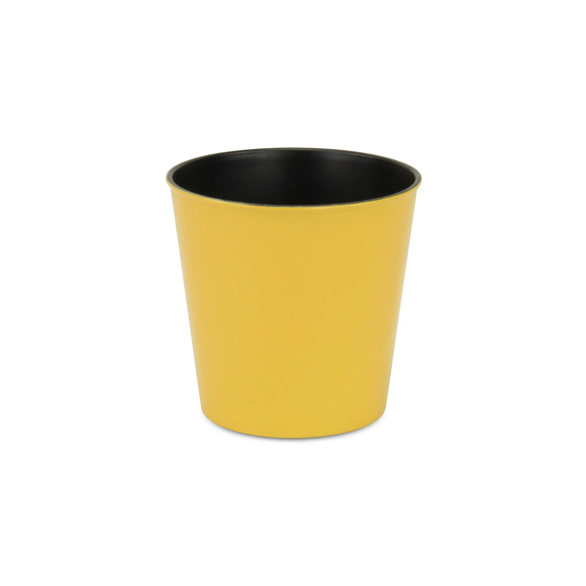 5" Yellow Recycled Plastic Indoor Outdoor Round Nursery Pot - Image 2