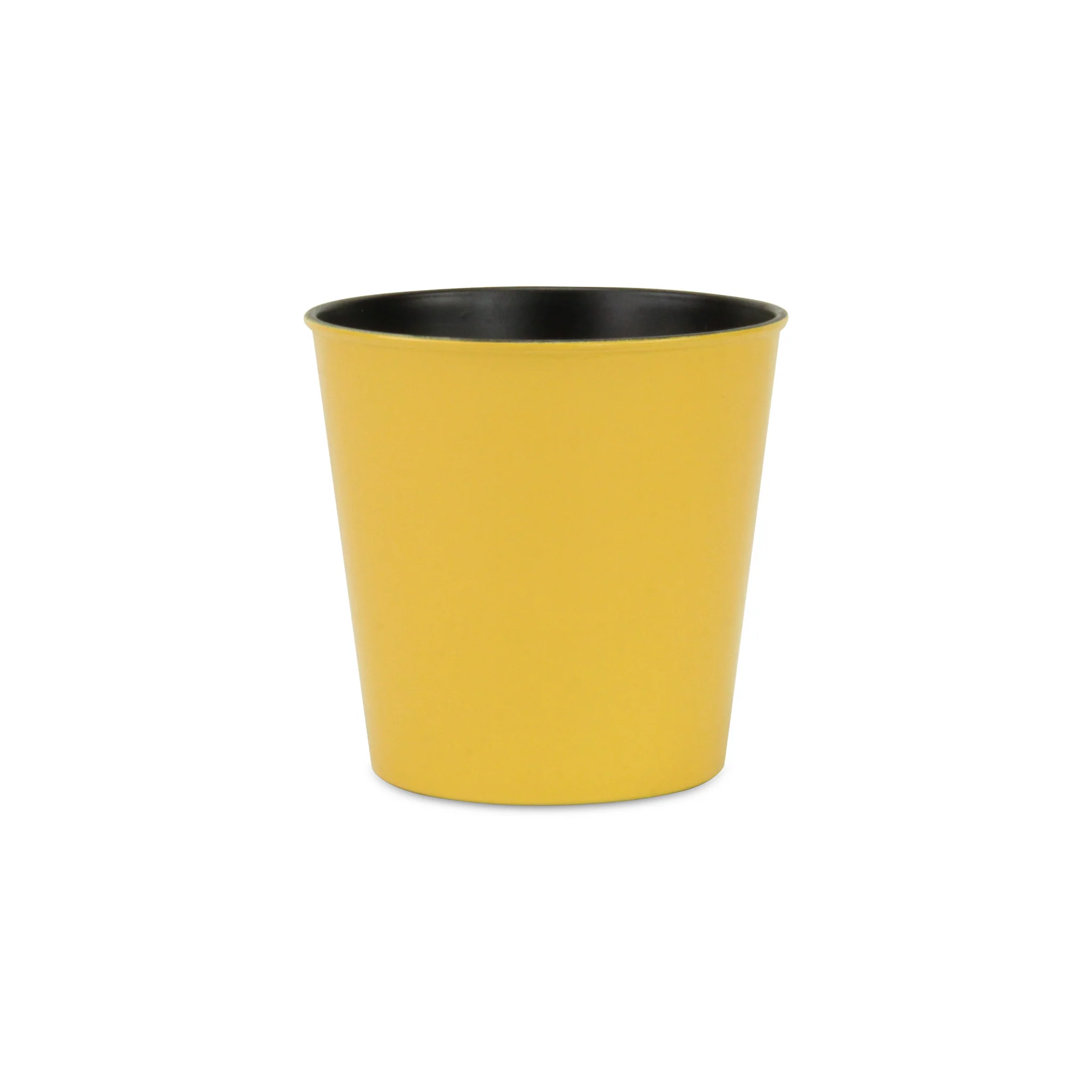 5" Yellow Recycled Plastic Indoor Outdoor Round Nursery Pot - Image 3