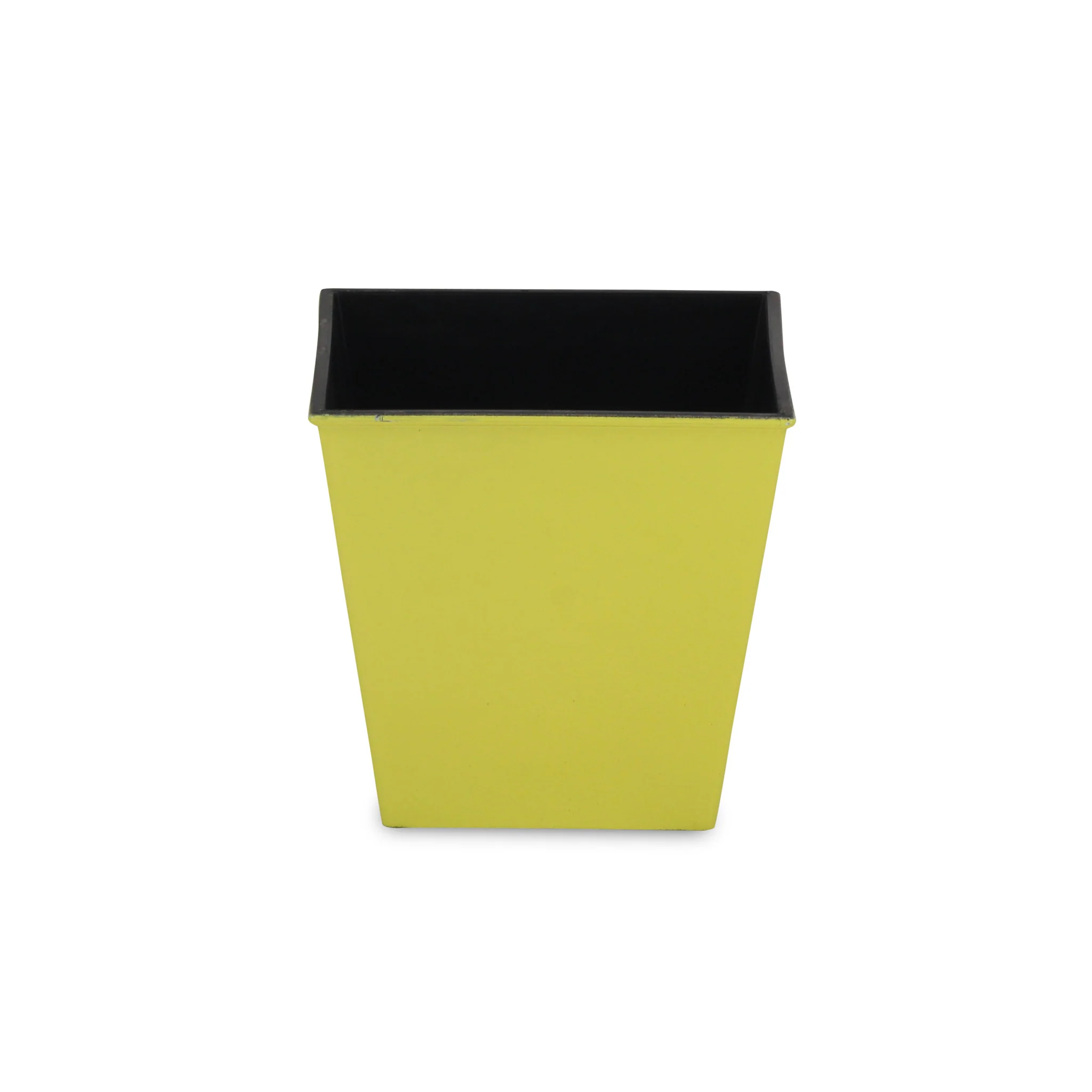 5" Yellow Recycled Plastic Indoor Outdoor Square Pot Planter - Image 3