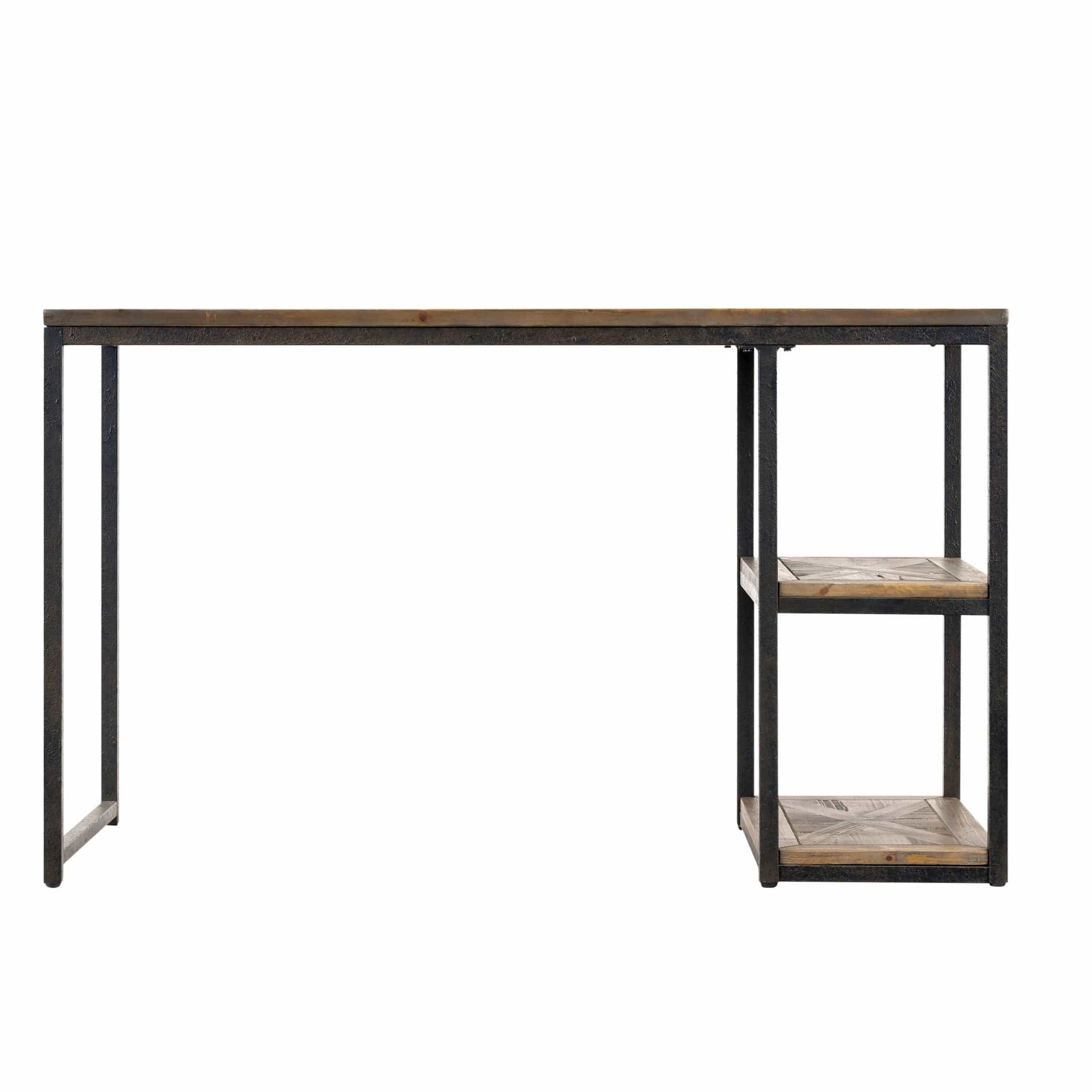 50" Brown and Black Reclaimed Wood Writing Desk - Image 3