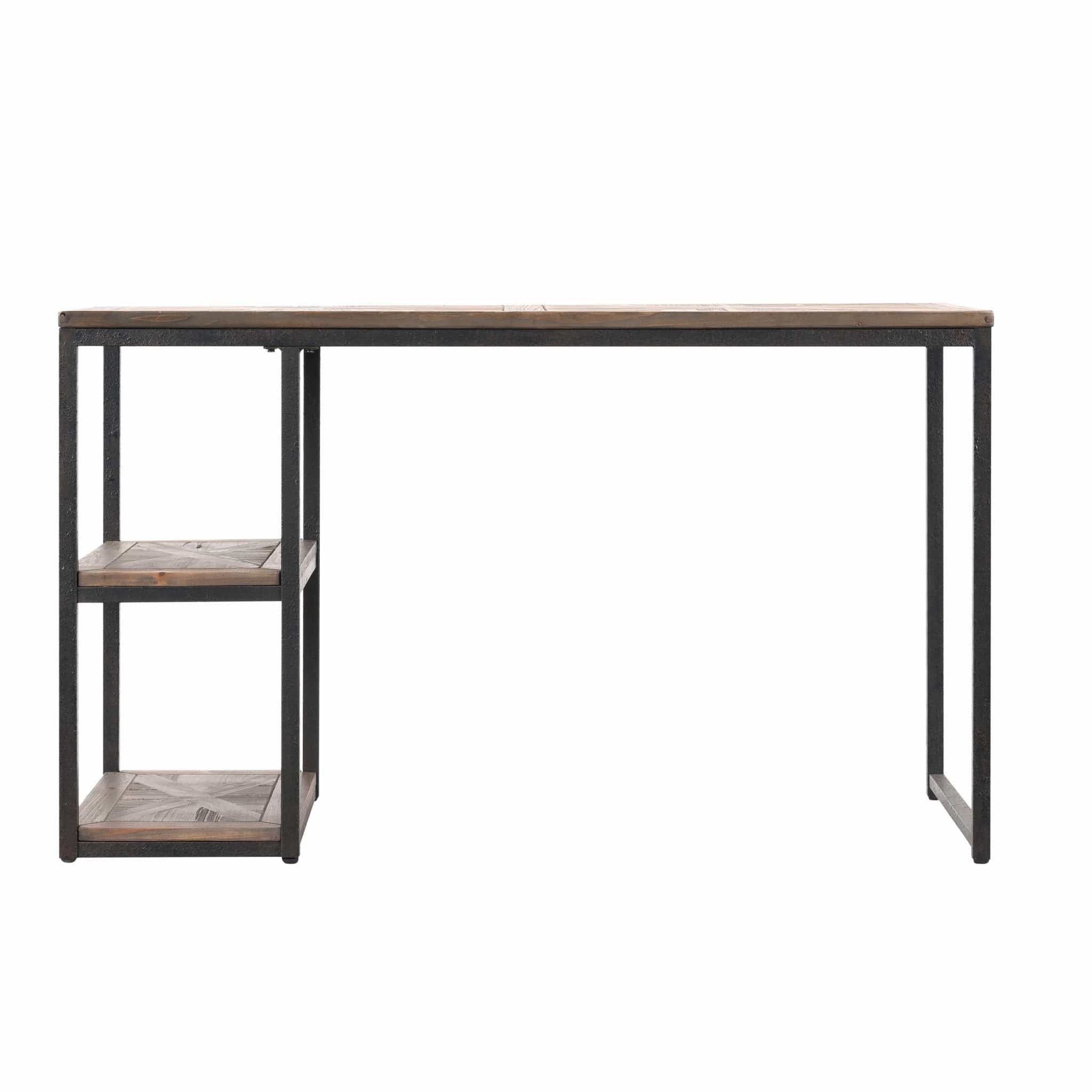 50" Brown and Black Reclaimed Wood Writing Desk - Image 7